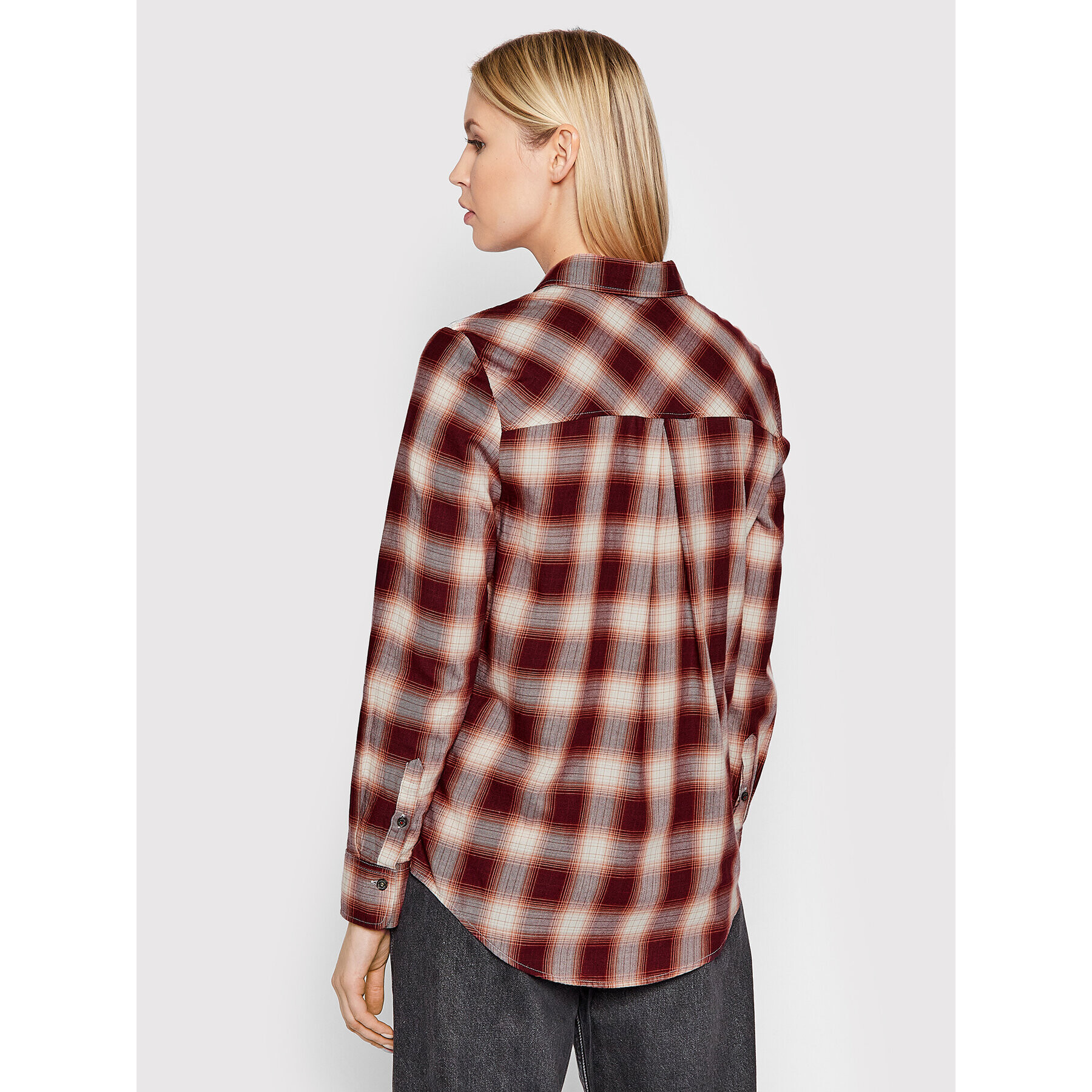 Tommy Hilfiger Cămașă Check Flannel WW0WW31395 Vișiniu Relaxed Fit - Pled.ro