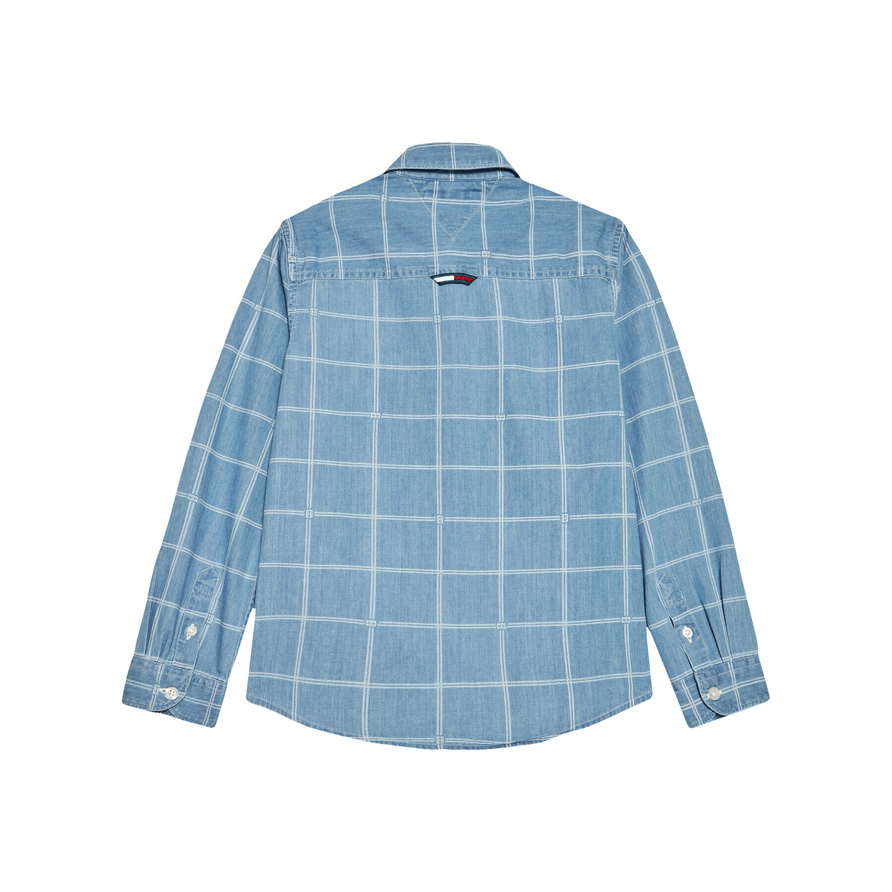 Tommy Hilfiger cămașă de blugi Flag Check KB0KB06501 M Albastru Regular Fit - Pled.ro