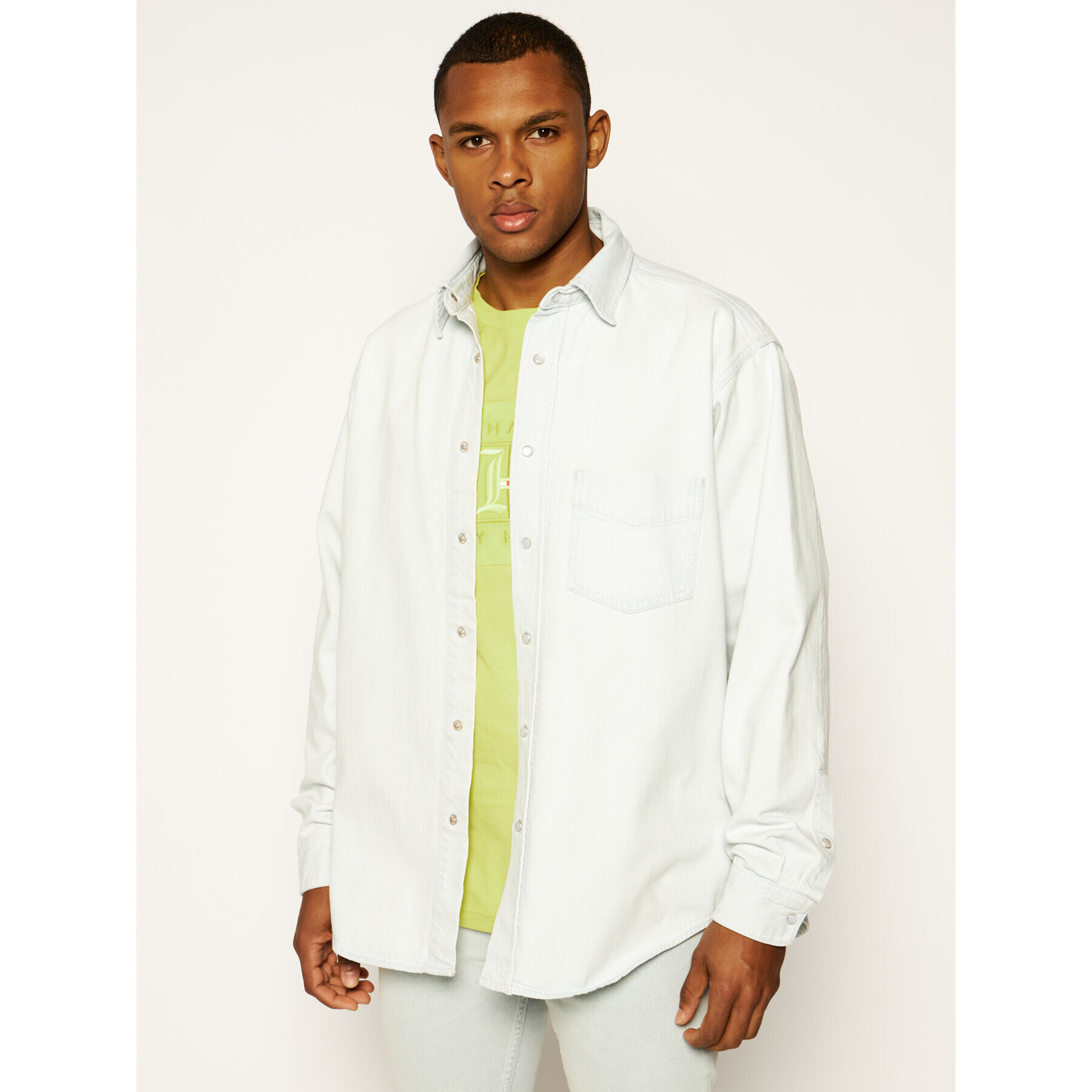 Tommy Hilfiger Cămașă LEWIS HAMILTON Bleached MW0MW13366 Albastru Regular Fit - Pled.ro