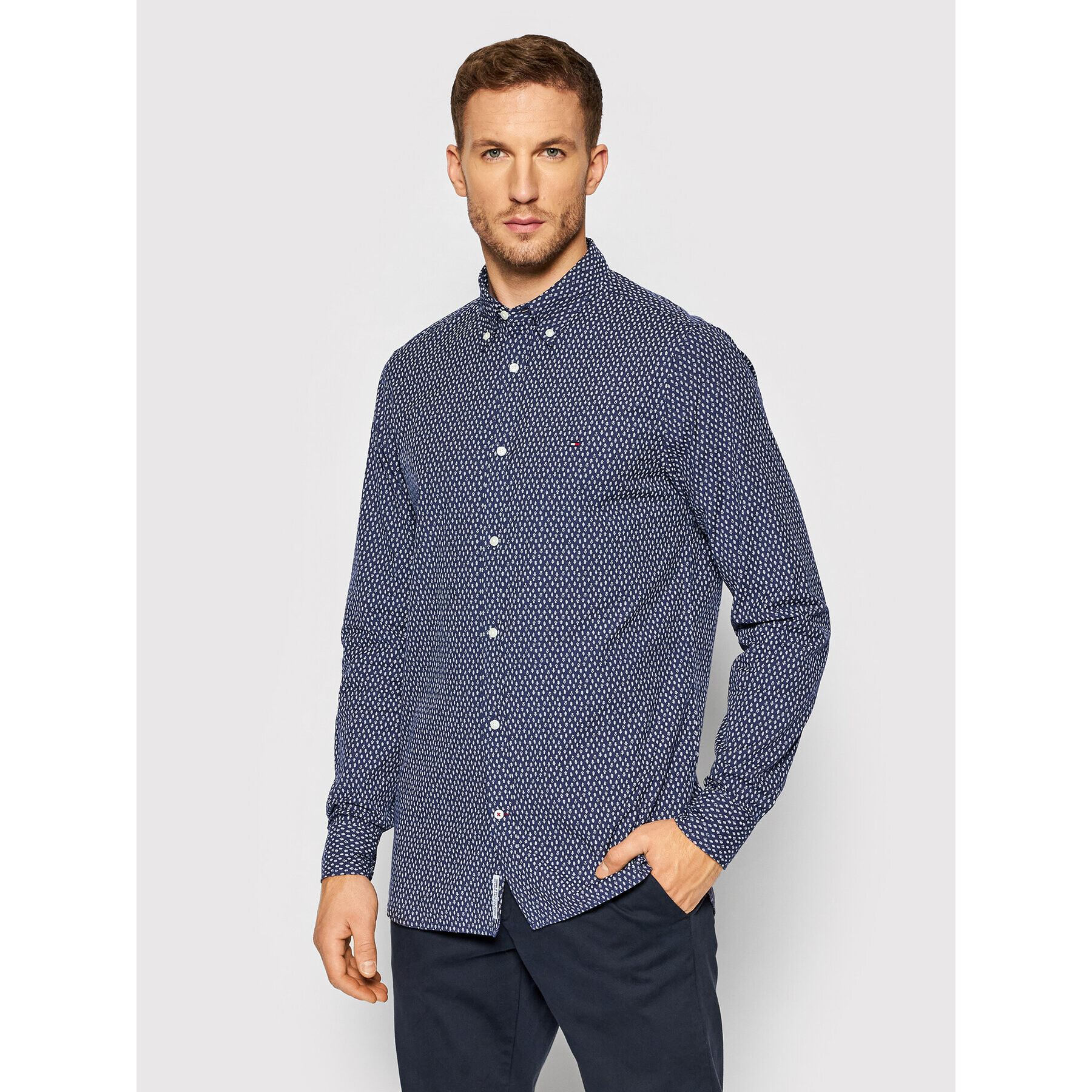 Tommy Hilfiger Cămașă Natural Soft MW0MW20553 Bleumarin Slim Fit - Pled.ro