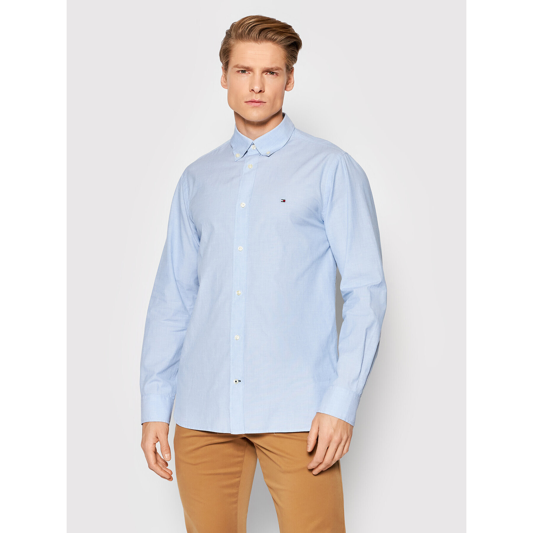 Tommy Hilfiger Cămașă Natural Soft Poplin MW0MW21584 Albastru Regular Fit - Pled.ro