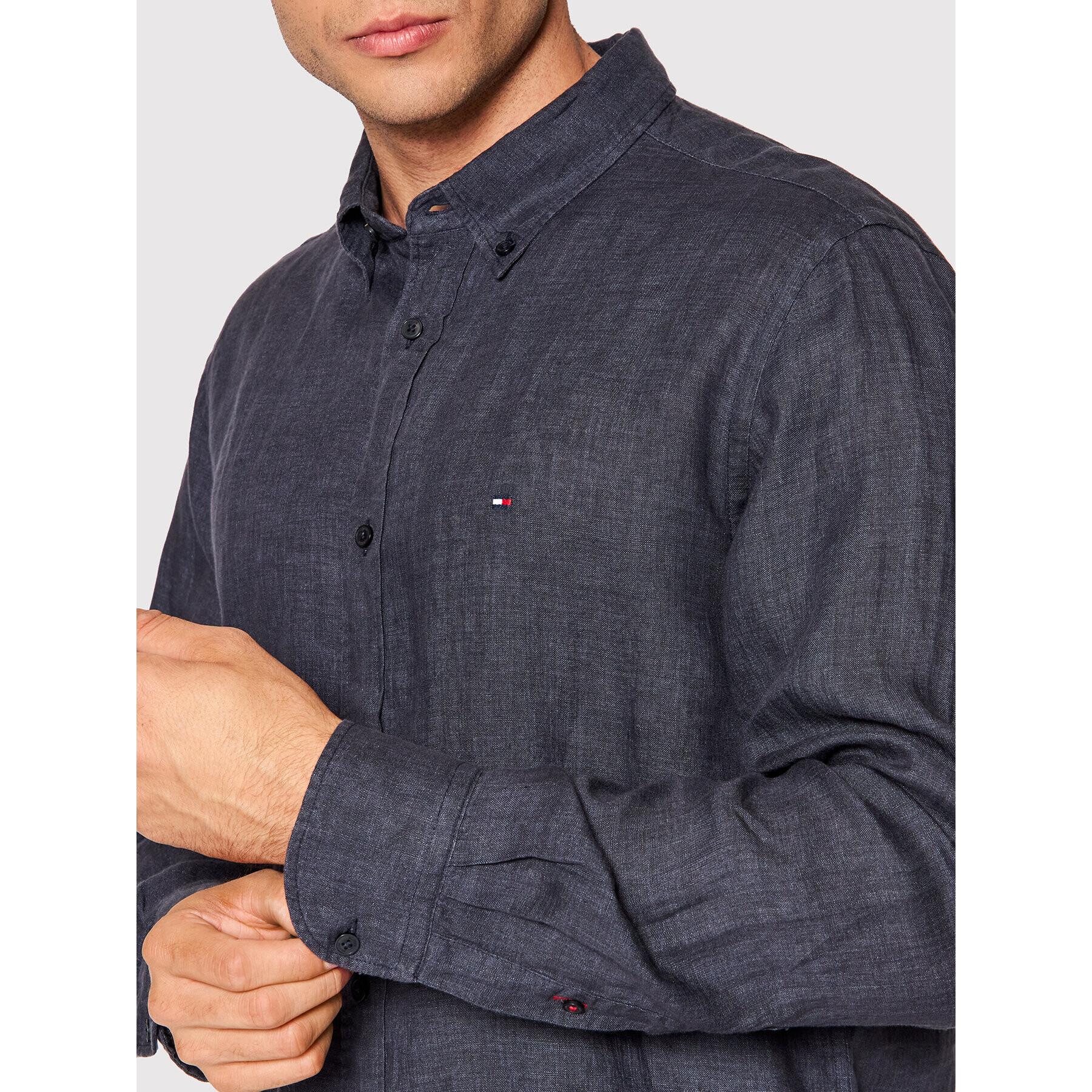 Tommy Hilfiger Cămașă Pigment Dyed MW0MW23147 Bleumarin Regular Fit - Pled.ro