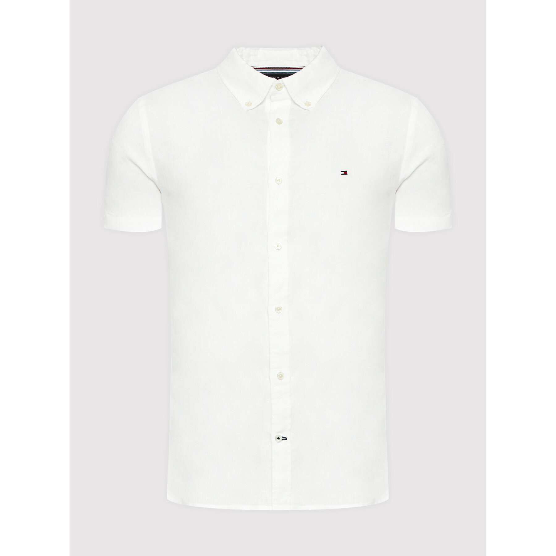 Tommy Hilfiger Cămașă Pigment Dyed MW0MW23395 Alb Slim Fit - Pled.ro