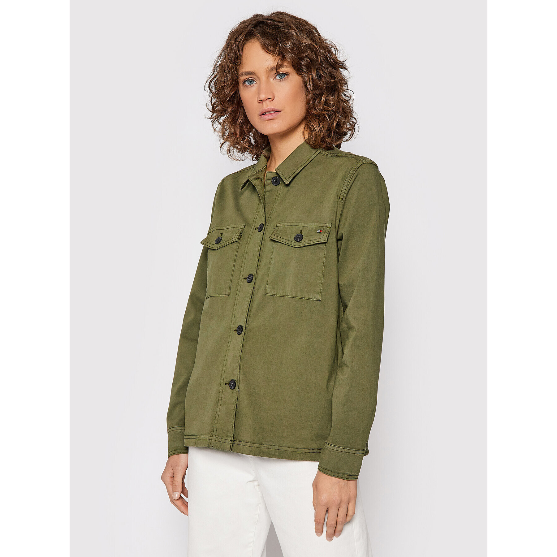 Tommy Hilfiger Cămașă WW0WW31241 Verde Regular Fit - Pled.ro