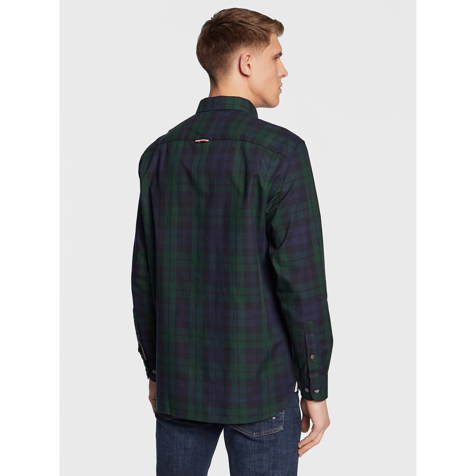 Tommy Hilfiger Cămașă Blackwatch Monogram MW0MW30845 Verde Classic Fit - Pled.ro