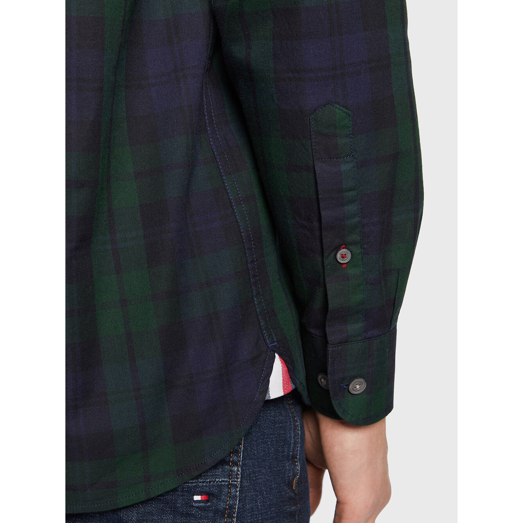 Tommy Hilfiger Cămașă Blackwatch Monogram MW0MW30845 Verde Classic Fit - Pled.ro