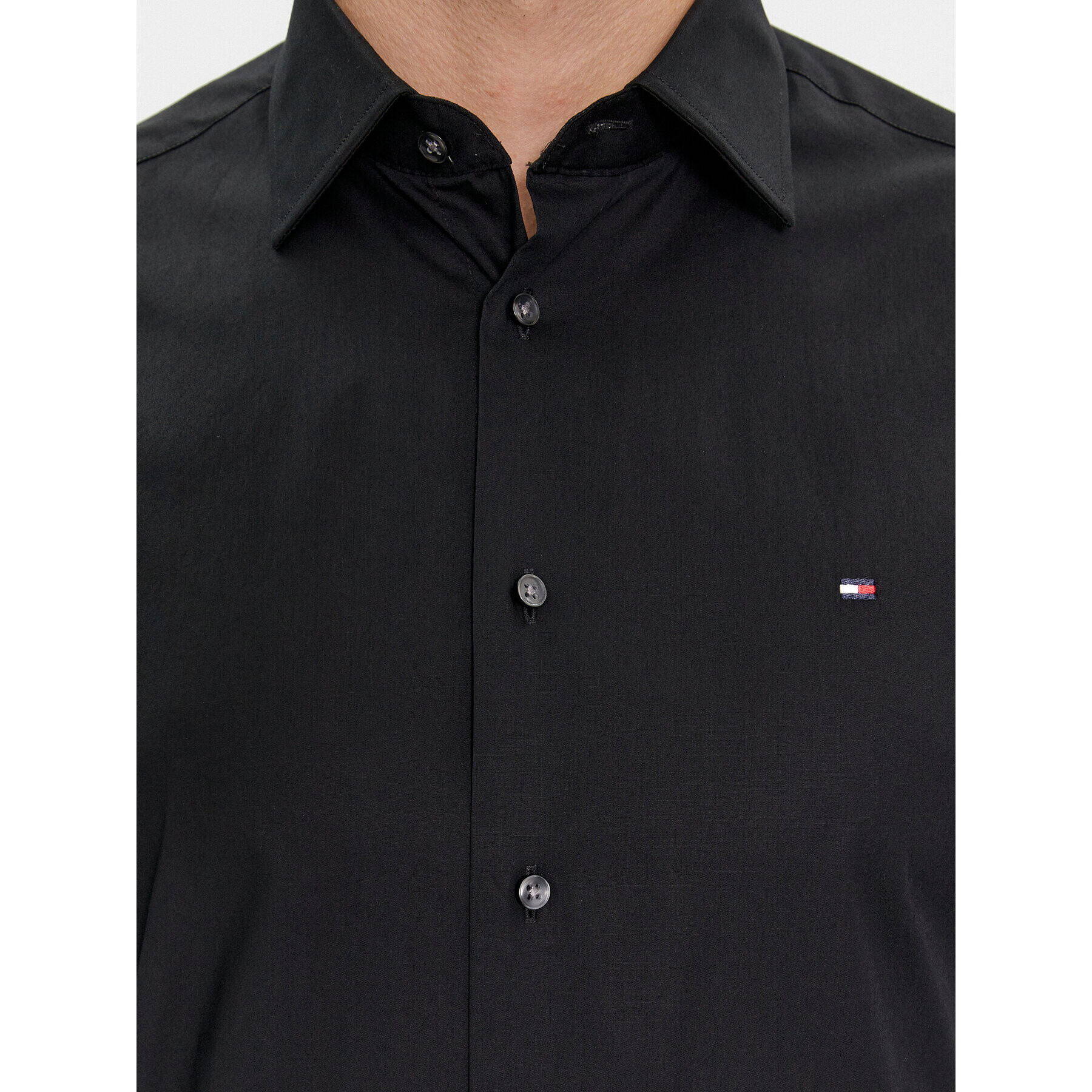 Tommy Hilfiger Cămașă Cl Flex Poplin Rf Shirt MW0MW31219 Negru Regular Fit - Pled.ro