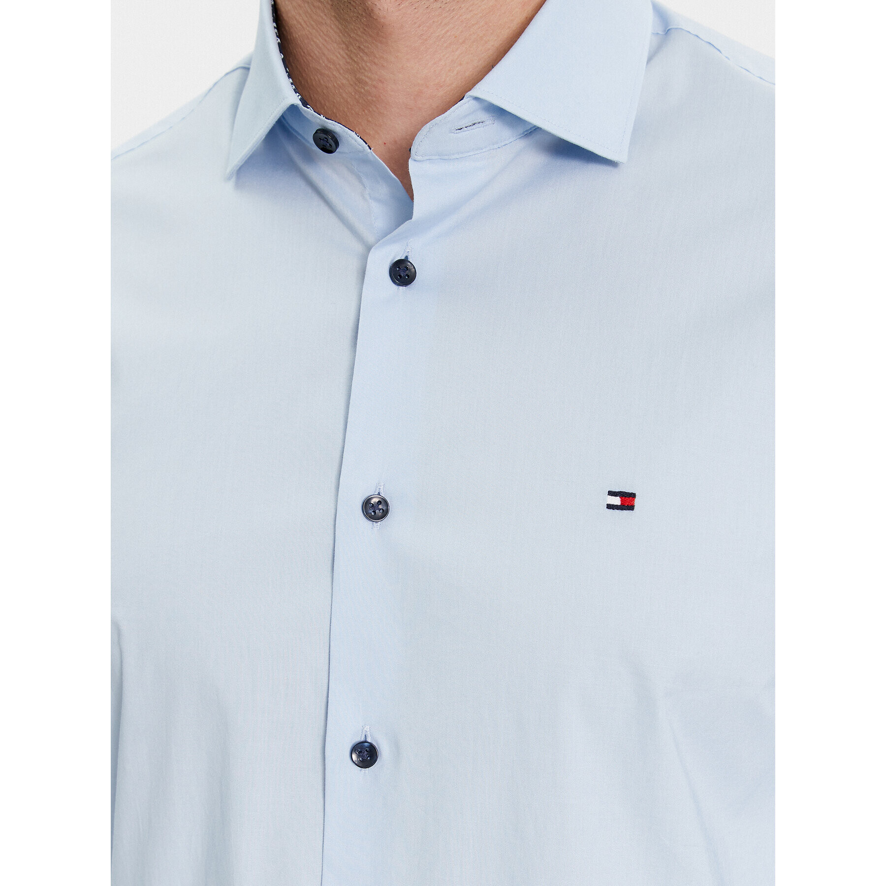 Tommy Hilfiger Cămașă Cl Stretch Poplin Contrast Shirt MW0MW34259 Albastru Regular Fit - Pled.ro