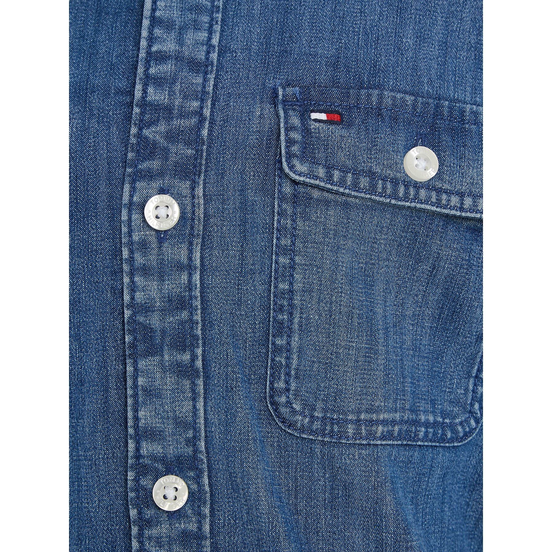 Tommy Hilfiger cămașă de blugi Essential KB0KB08519 Bleumarin Regular Fit - Pled.ro