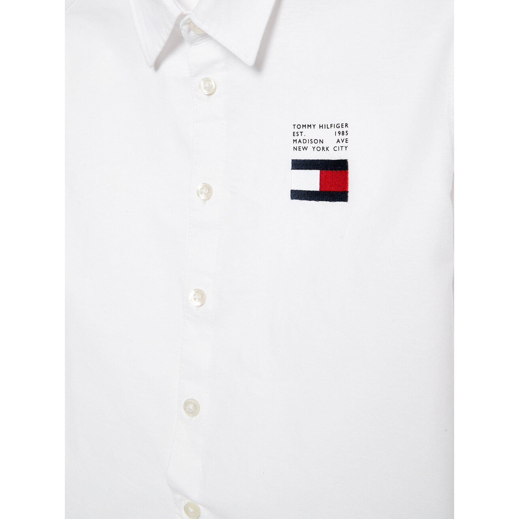 Tommy Hilfiger Cămașă Flag Oxford KB0KB08012 D Alb Regular Fit - Pled.ro