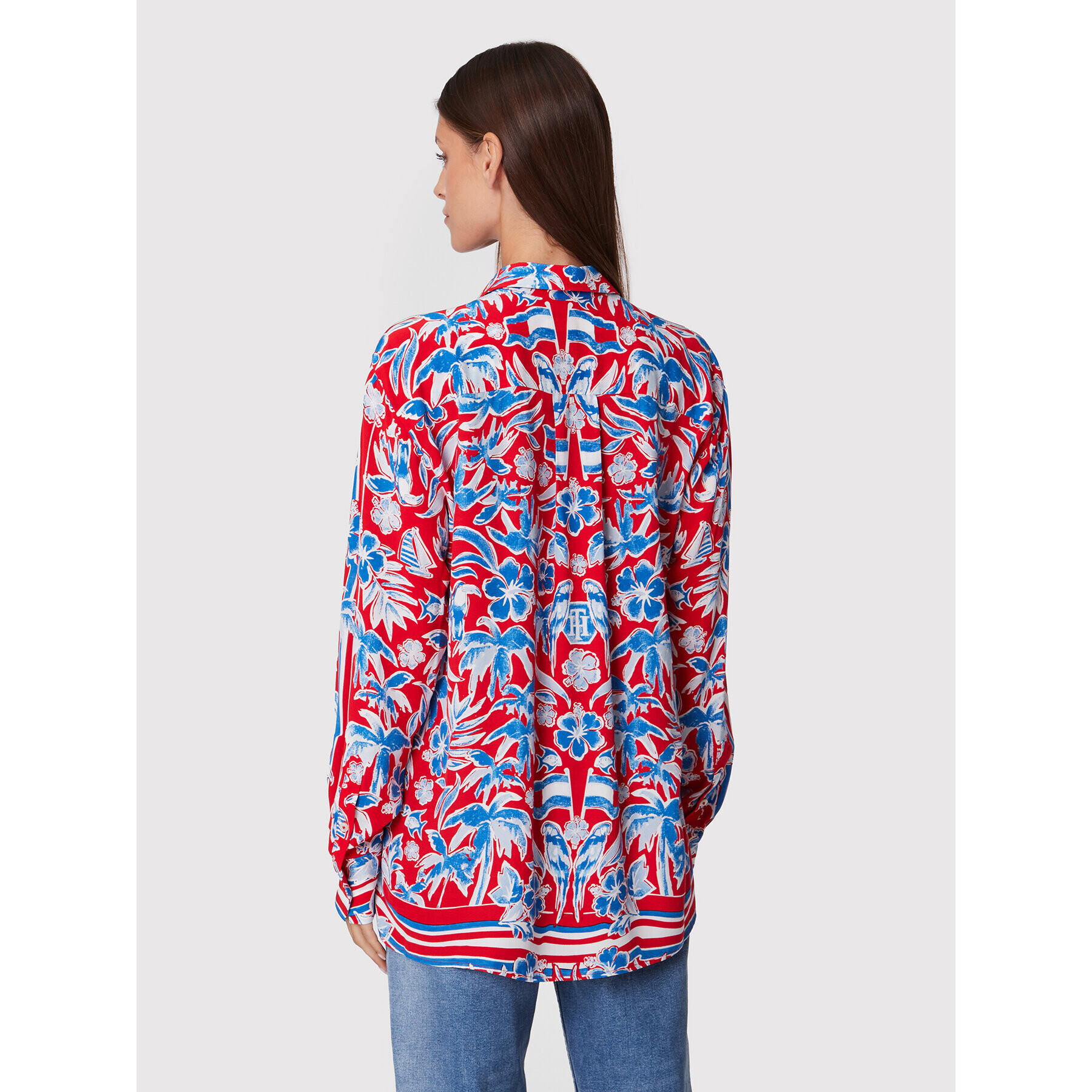 Tommy Hilfiger Cămașă Fleur WW0WW33483 Roșu Relaxed Fit - Pled.ro