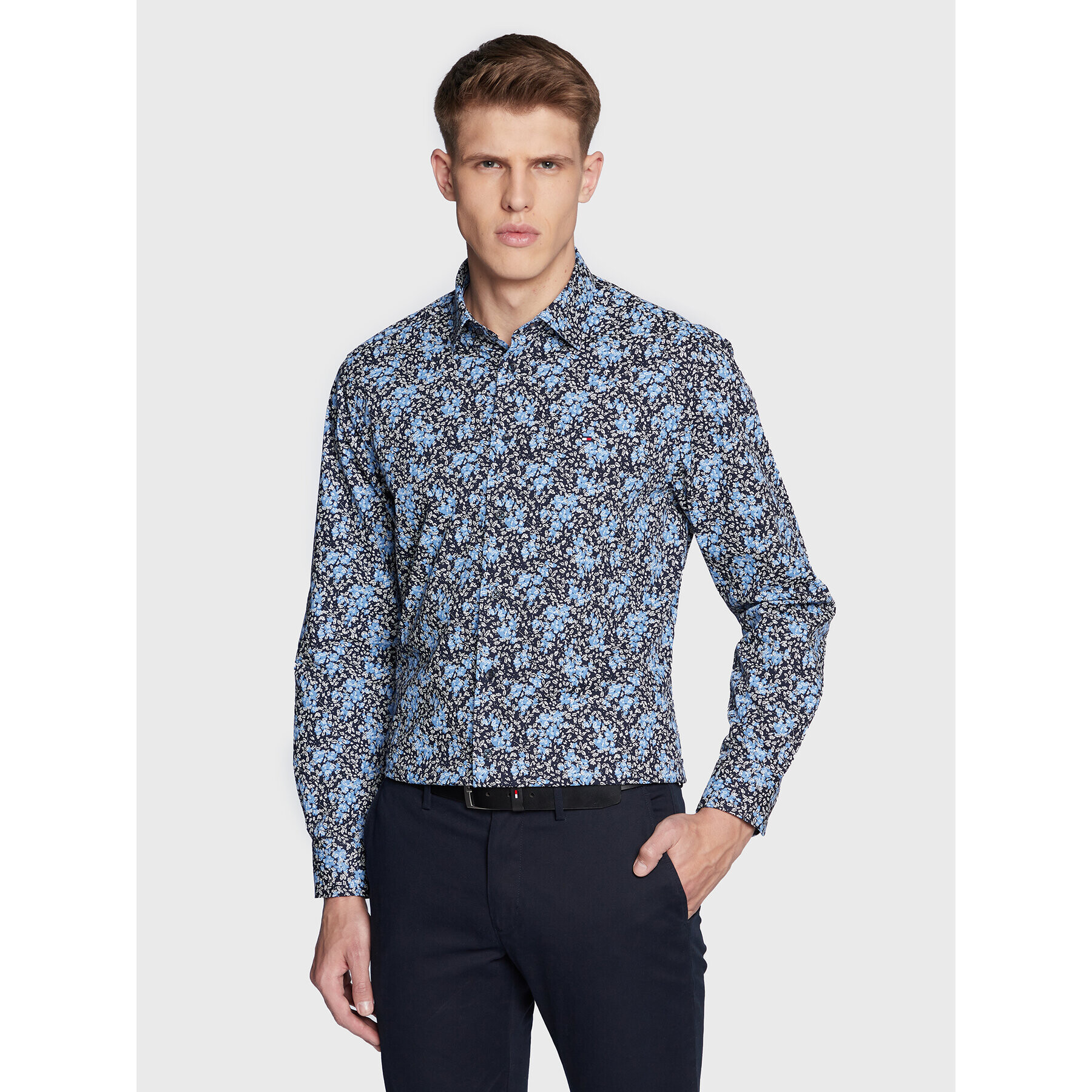 Tommy Hilfiger Cămașă Floral Print MW0MW29132 Bleumarin Regular Fit - Pled.ro