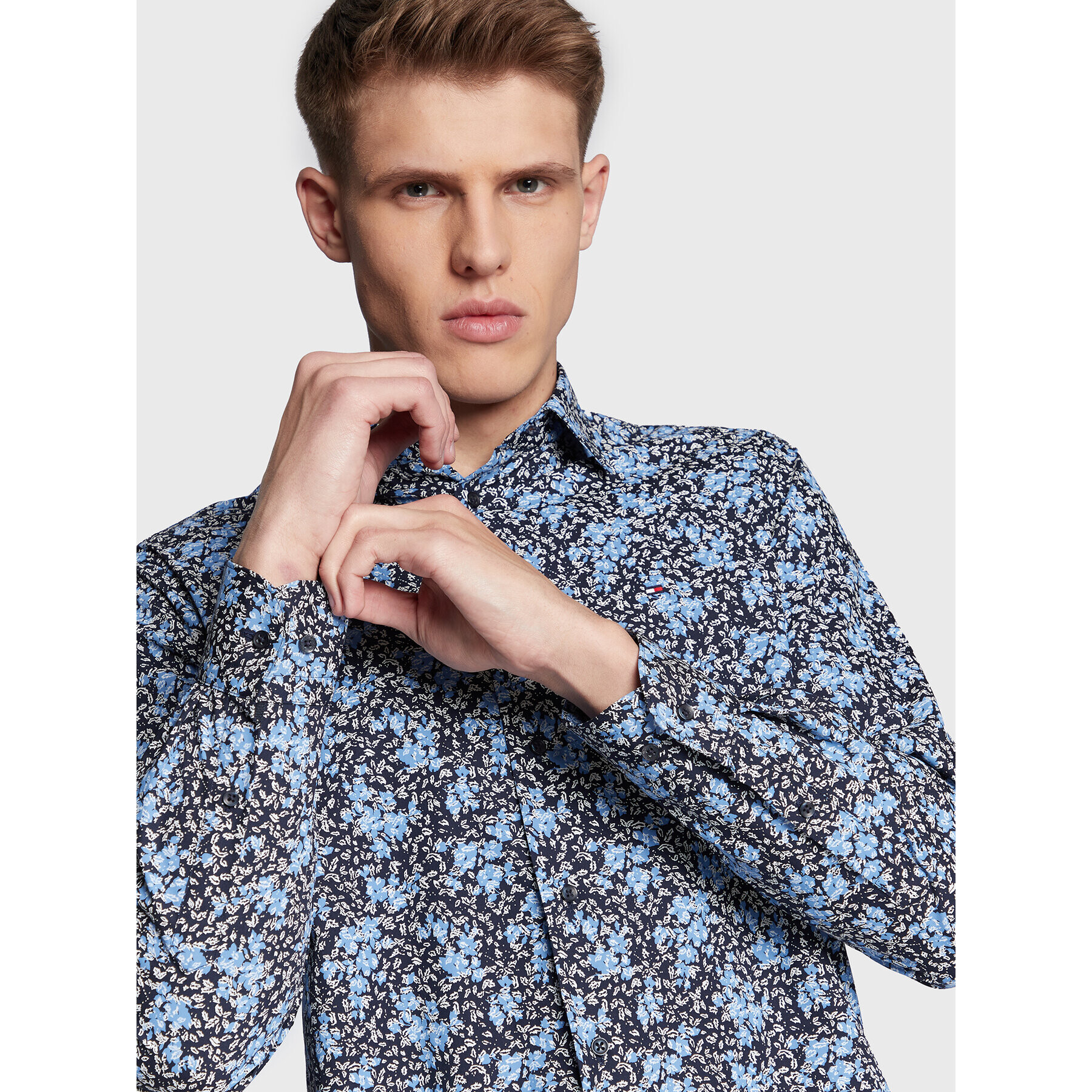 Tommy Hilfiger Cămașă Floral Print MW0MW29132 Bleumarin Regular Fit - Pled.ro