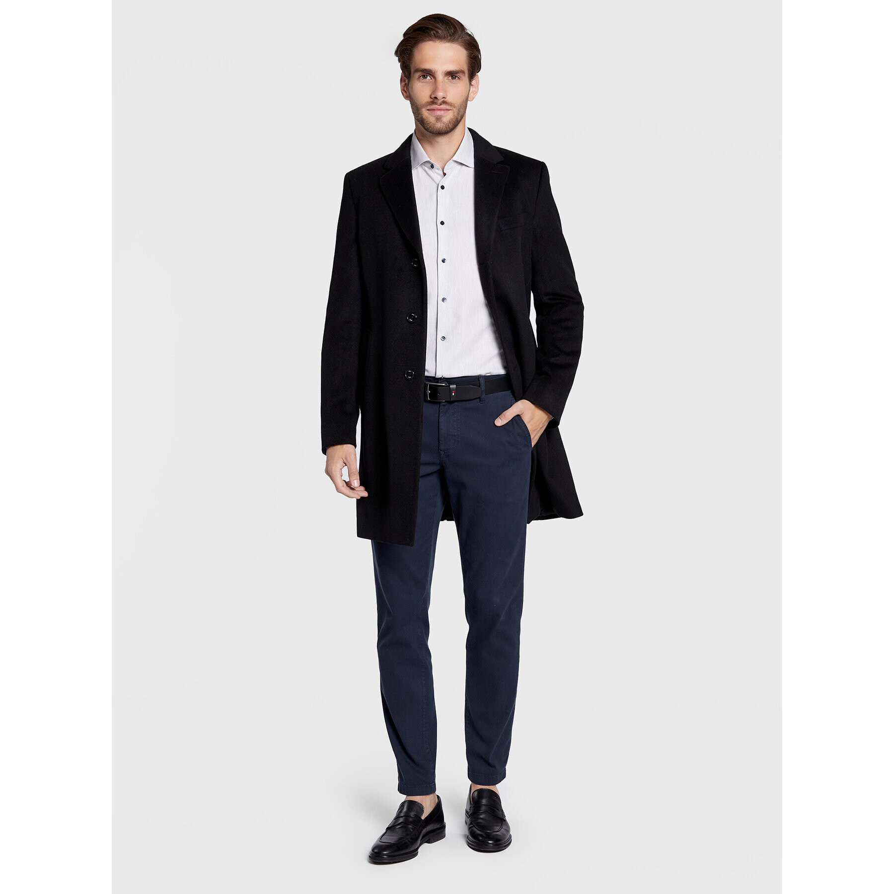 Tommy Hilfiger Cămașă Herringbone Solid MW0MW28512 Gri Slim Fit - Pled.ro