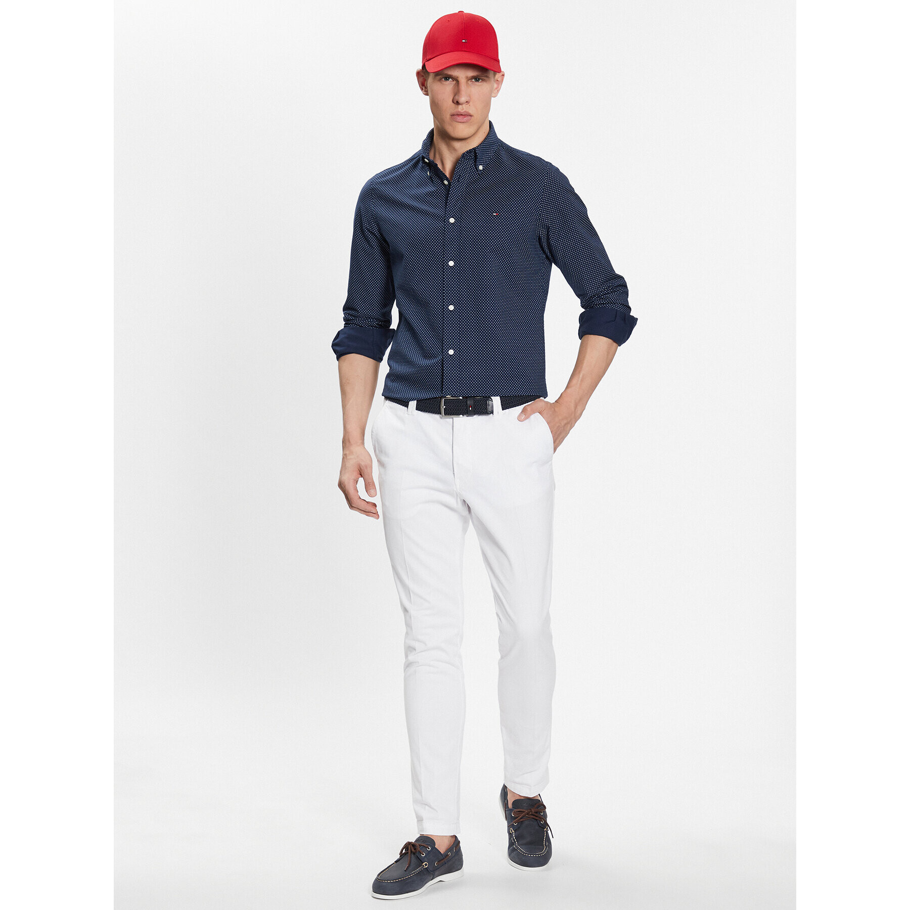 Tommy Hilfiger Cămașă Micro Dot Print MW0MW31777 Bleumarin Slim Fit - Pled.ro