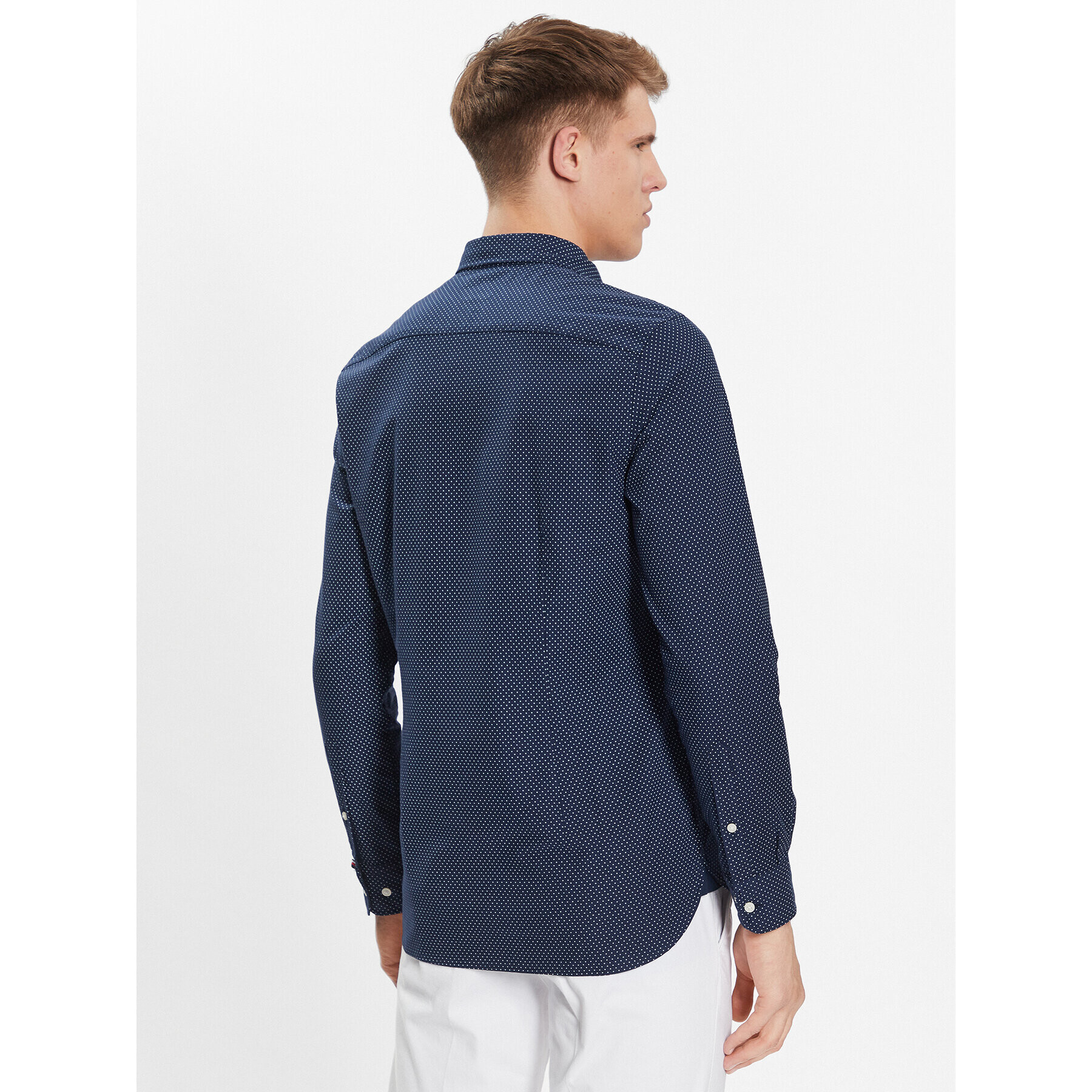 Tommy Hilfiger Cămașă Micro Dot Print MW0MW31777 Bleumarin Slim Fit - Pled.ro