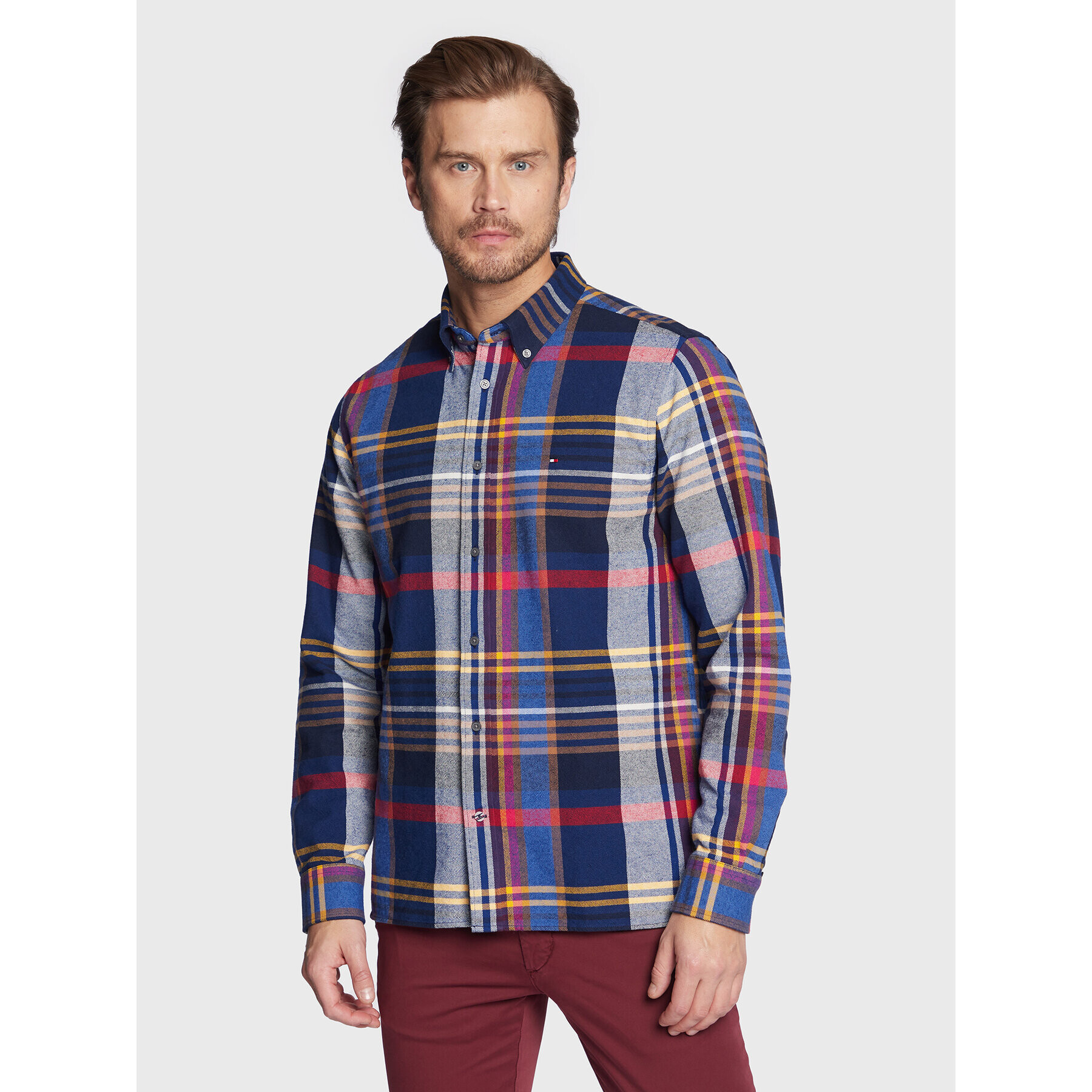 Tommy Hilfiger Cămașă Multi Check MW0MW28354 Colorat Regular Fit - Pled.ro