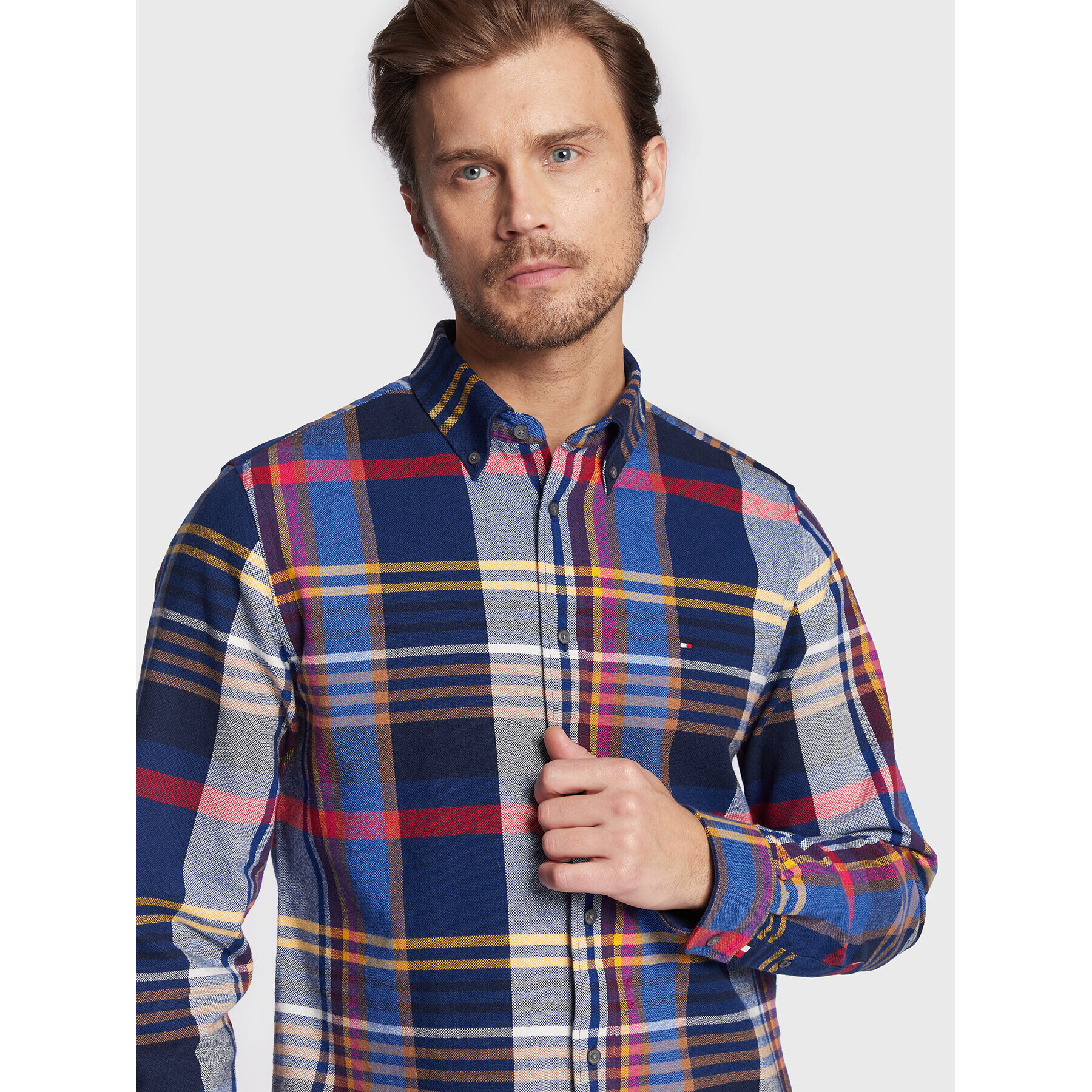 Tommy Hilfiger Cămașă Multi Check MW0MW28354 Colorat Regular Fit - Pled.ro