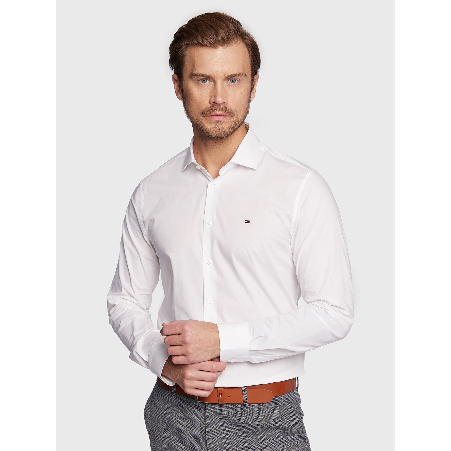 Tommy Hilfiger Cămașă MW0MW25040 Alb Slim Fit - Pled.ro