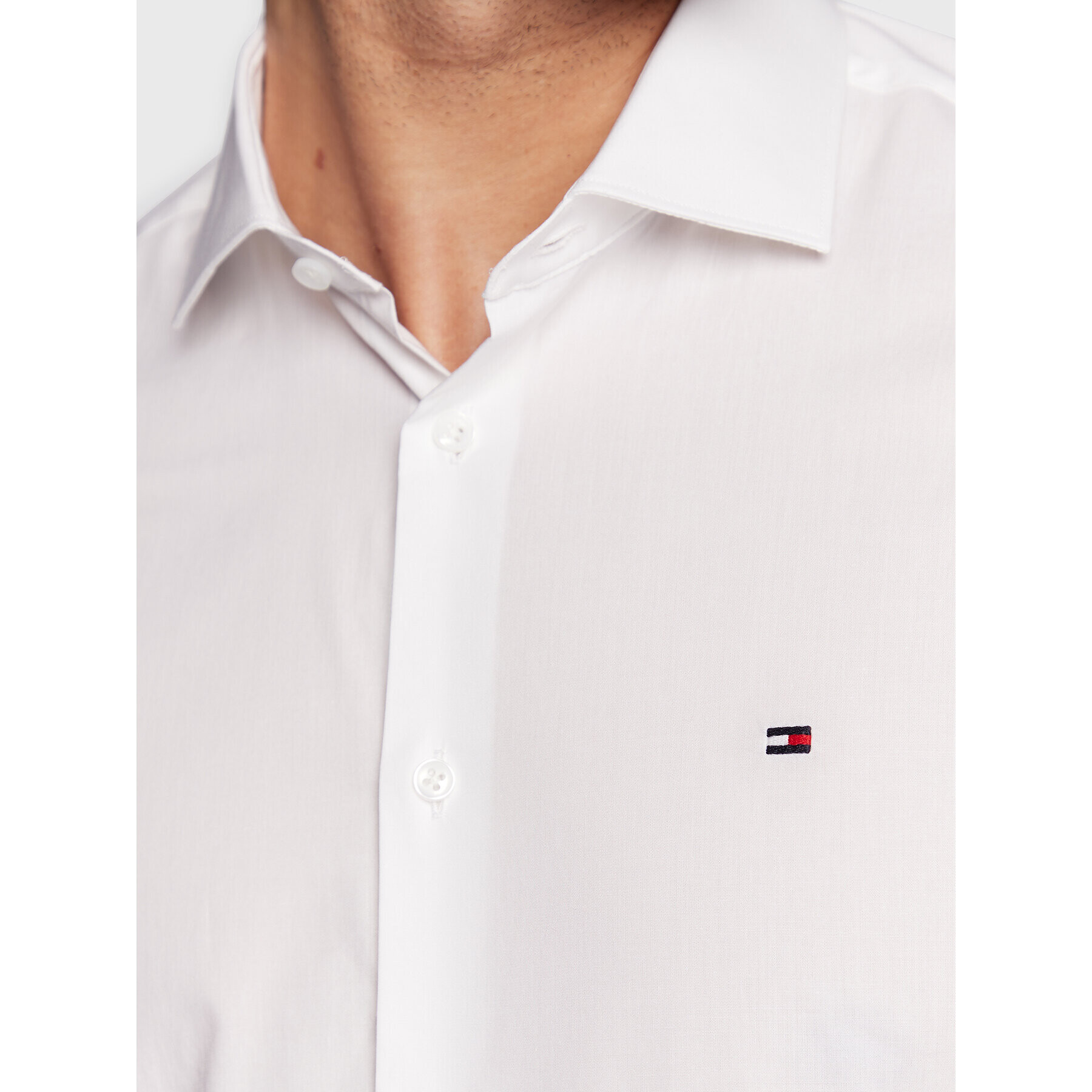 Tommy Hilfiger Cămașă MW0MW25040 Alb Slim Fit - Pled.ro