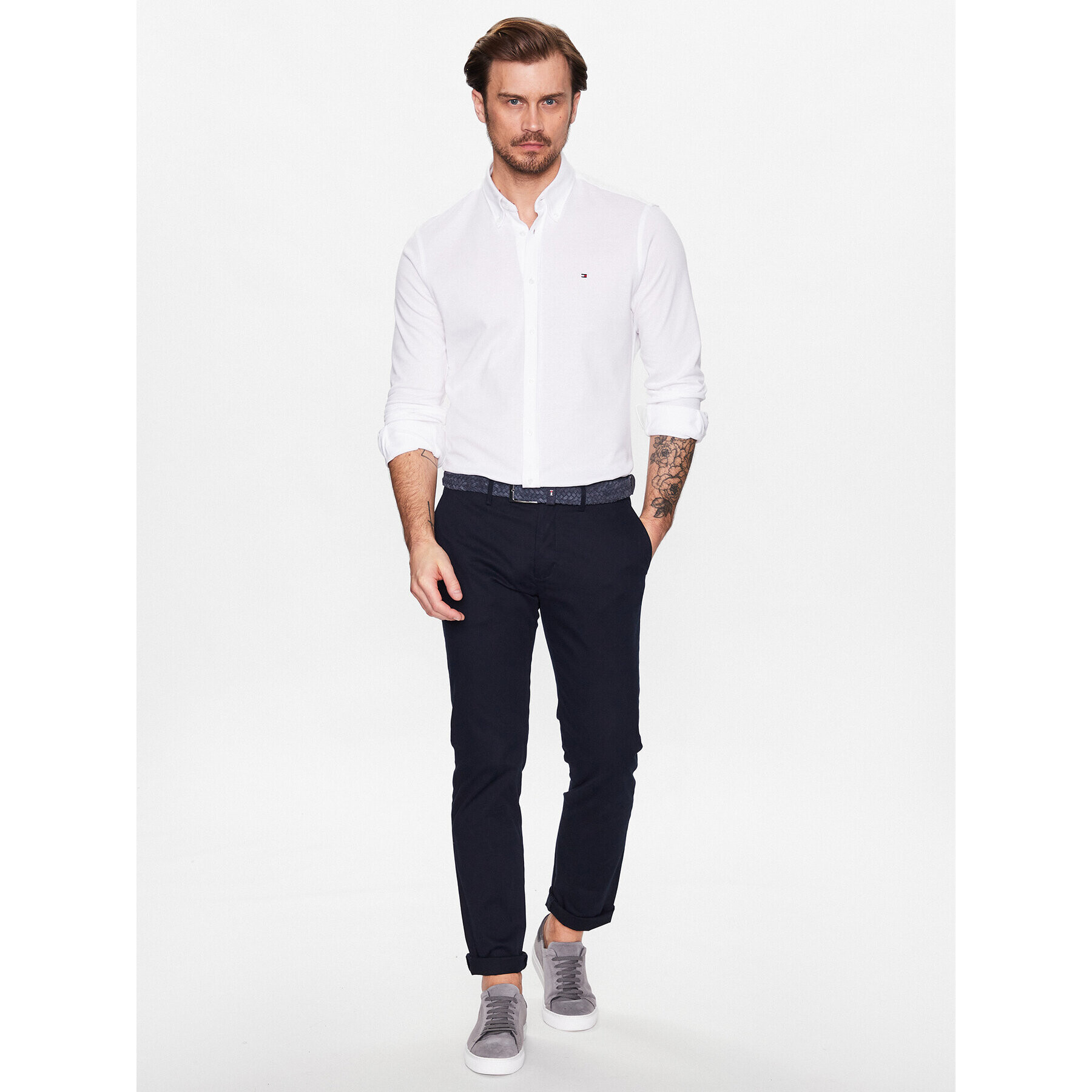 Tommy Hilfiger Cămașă MW0MW30598 Alb Slim Fit - Pled.ro