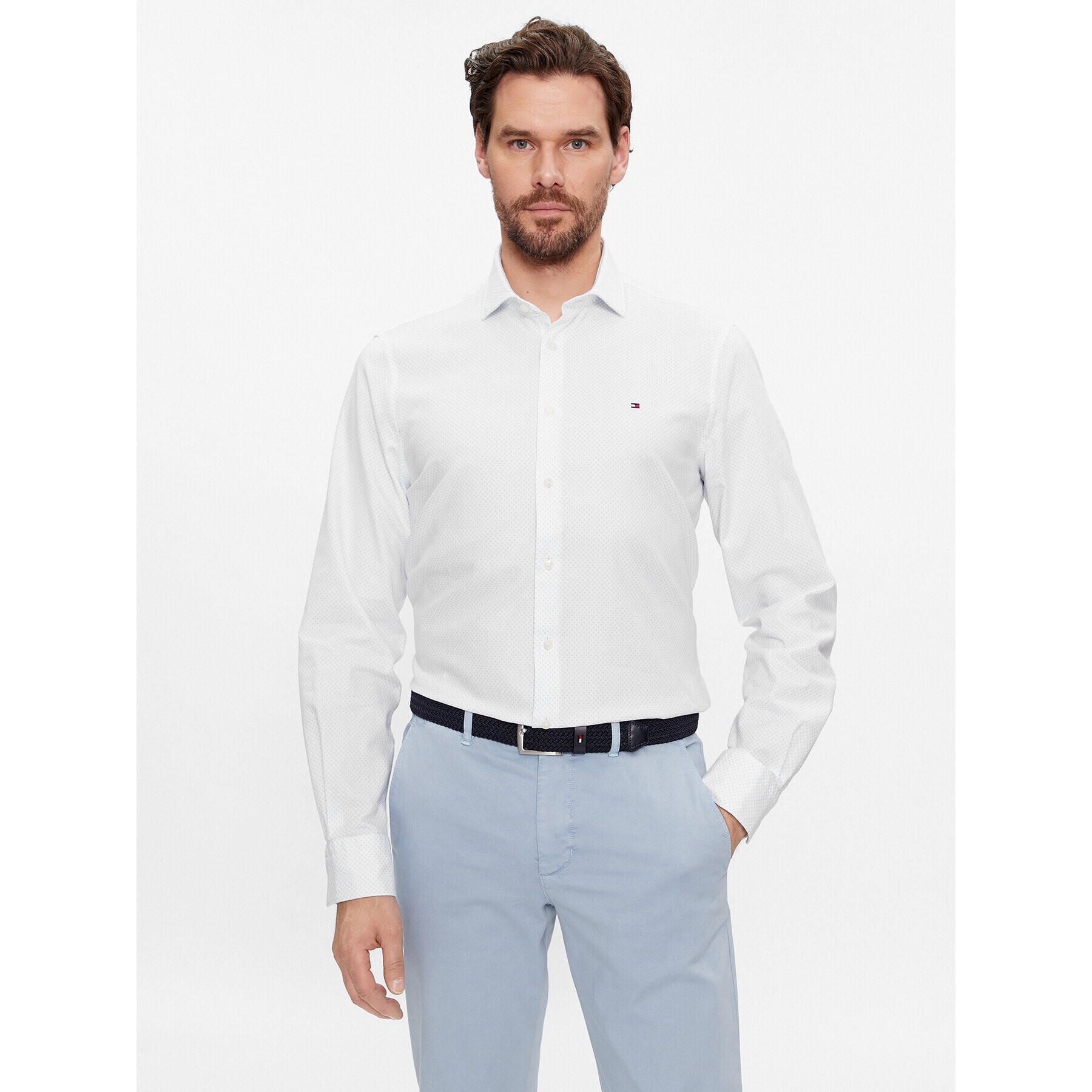 Tommy Hilfiger Cămașă MW0MW32857 Alb Slim Fit - Pled.ro