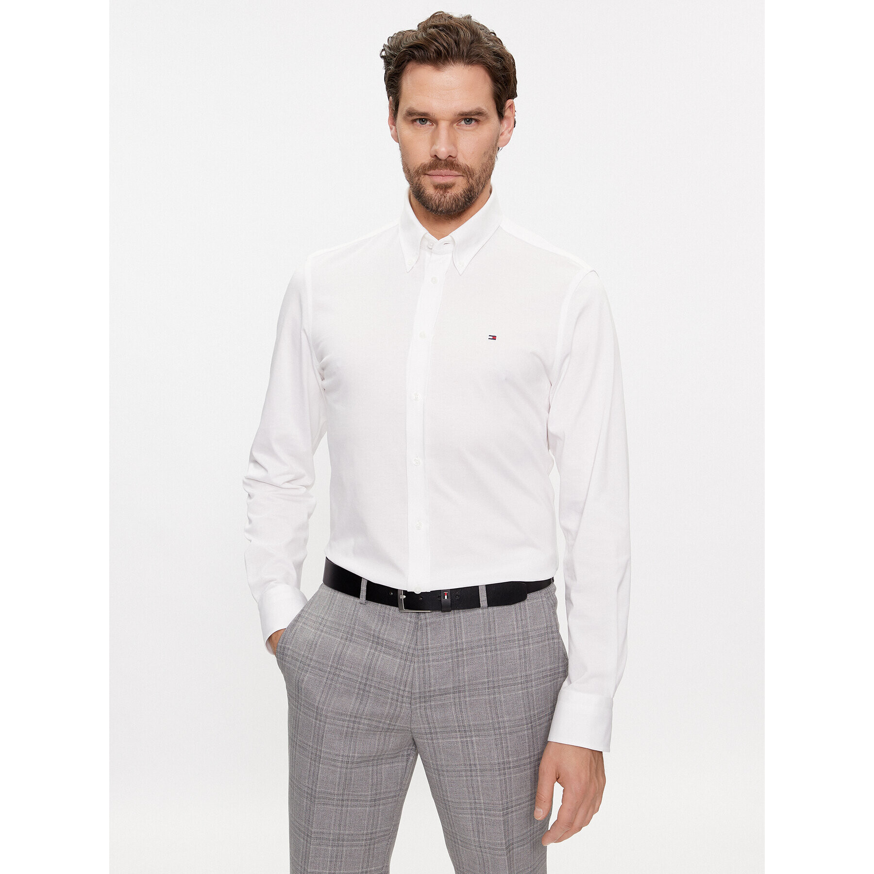 Tommy Hilfiger Cămașă MW0MW32906 Alb Slim Fit - Pled.ro