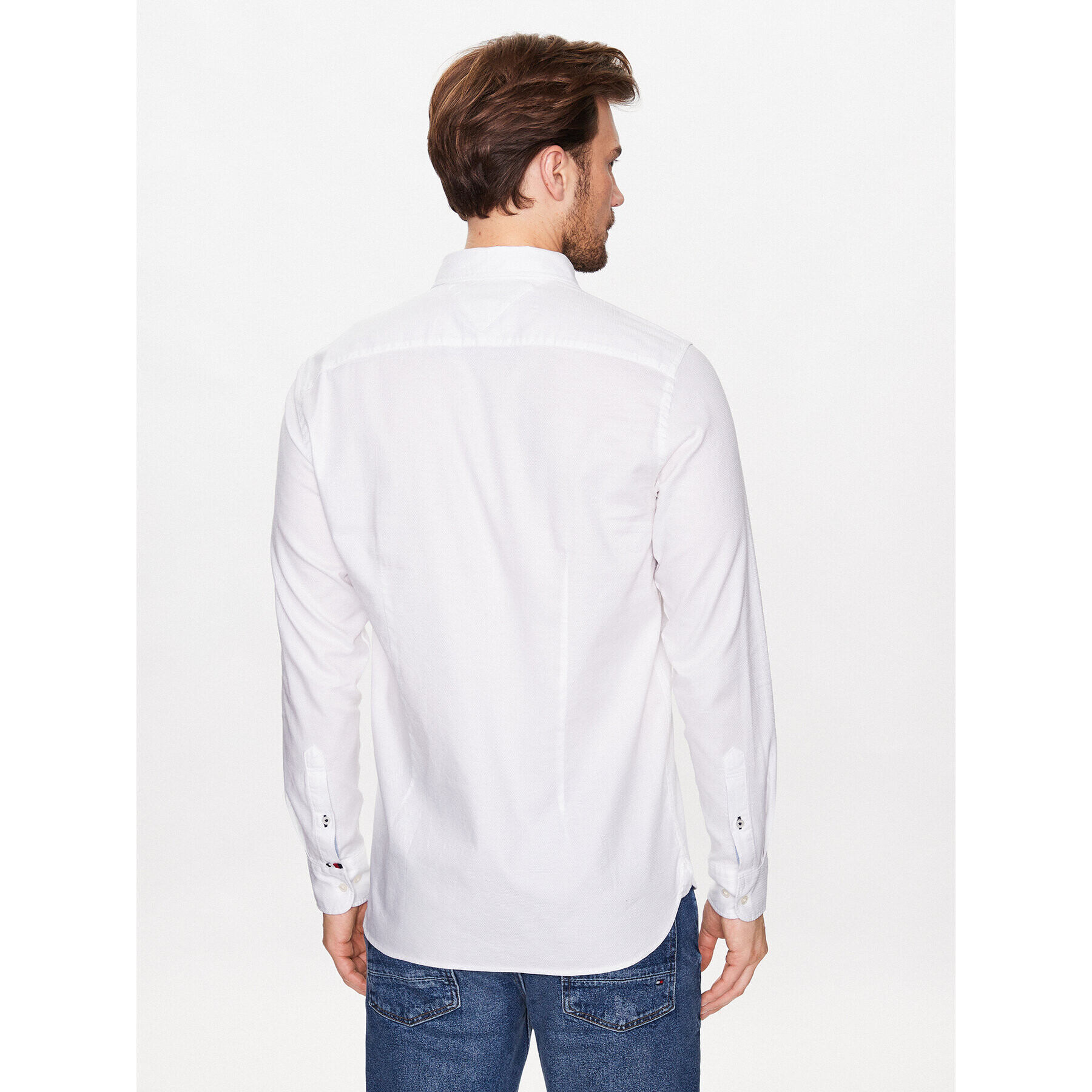 Tommy Hilfiger Cămașă Natural MW0MW30687 Alb Slim Fit - Pled.ro