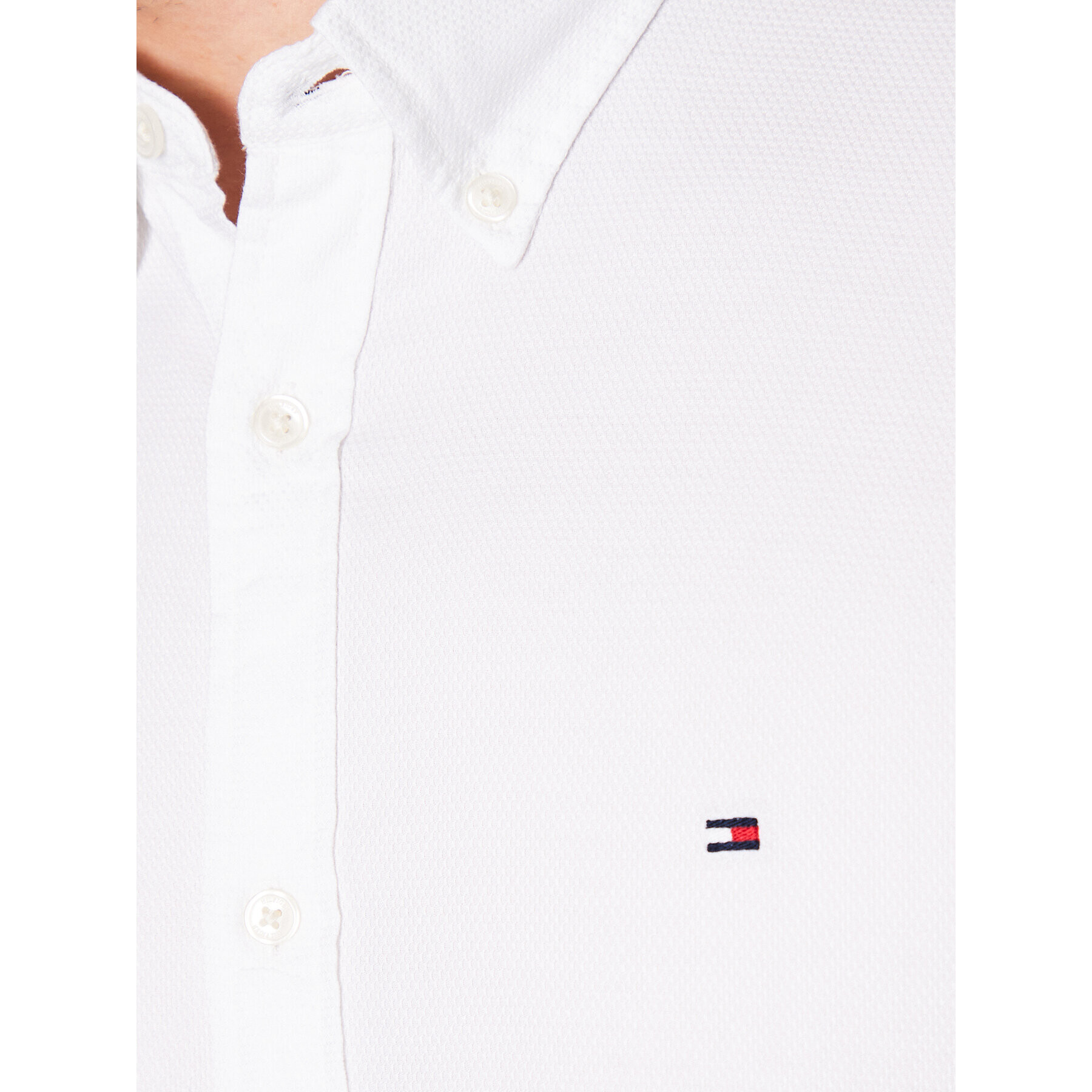 Tommy Hilfiger Cămașă Natural MW0MW30687 Alb Slim Fit - Pled.ro