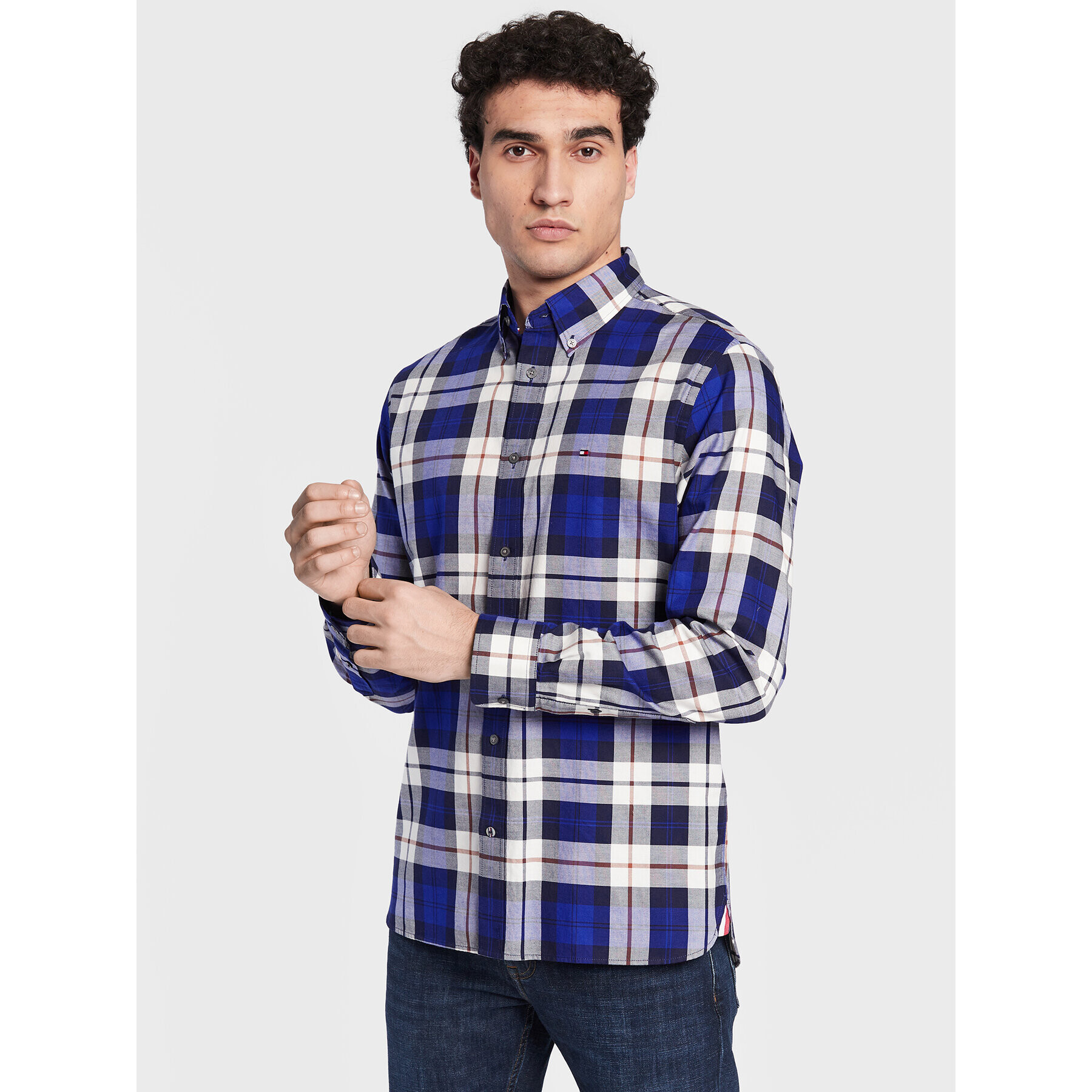 Tommy Hilfiger Cămașă Oxford Blackwatch MW0MW29185 Bleumarin Regular Fit - Pled.ro