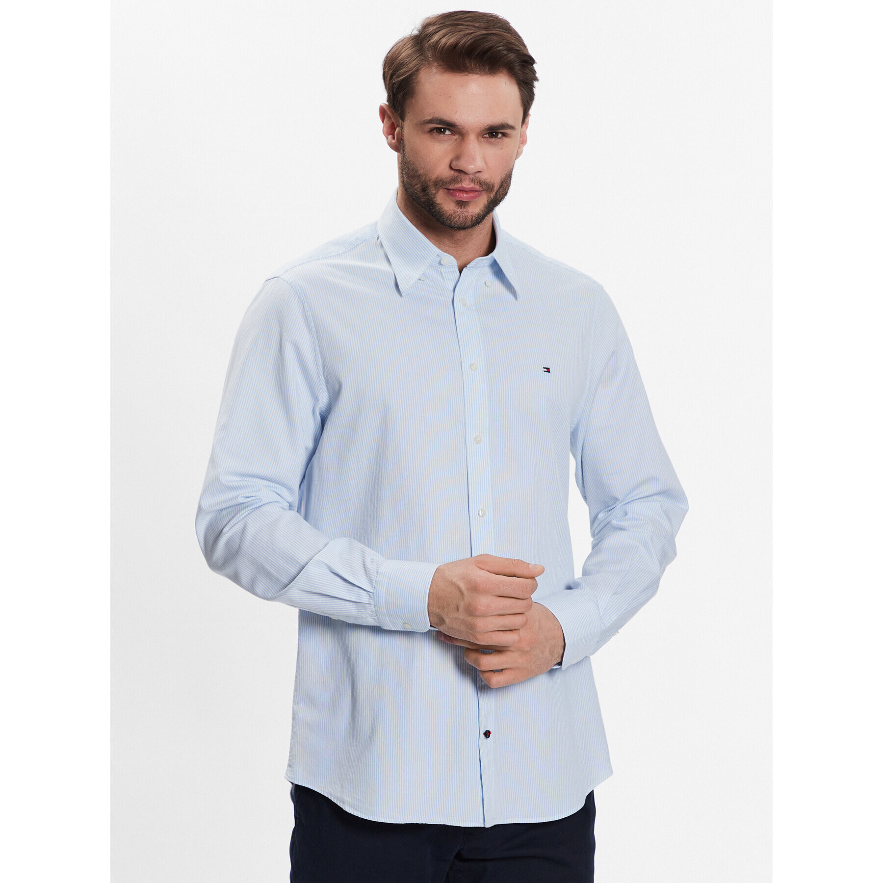 Tommy Hilfiger Cămașă Oxford MW0MW30633 Albastru Slim Fit - Pled.ro