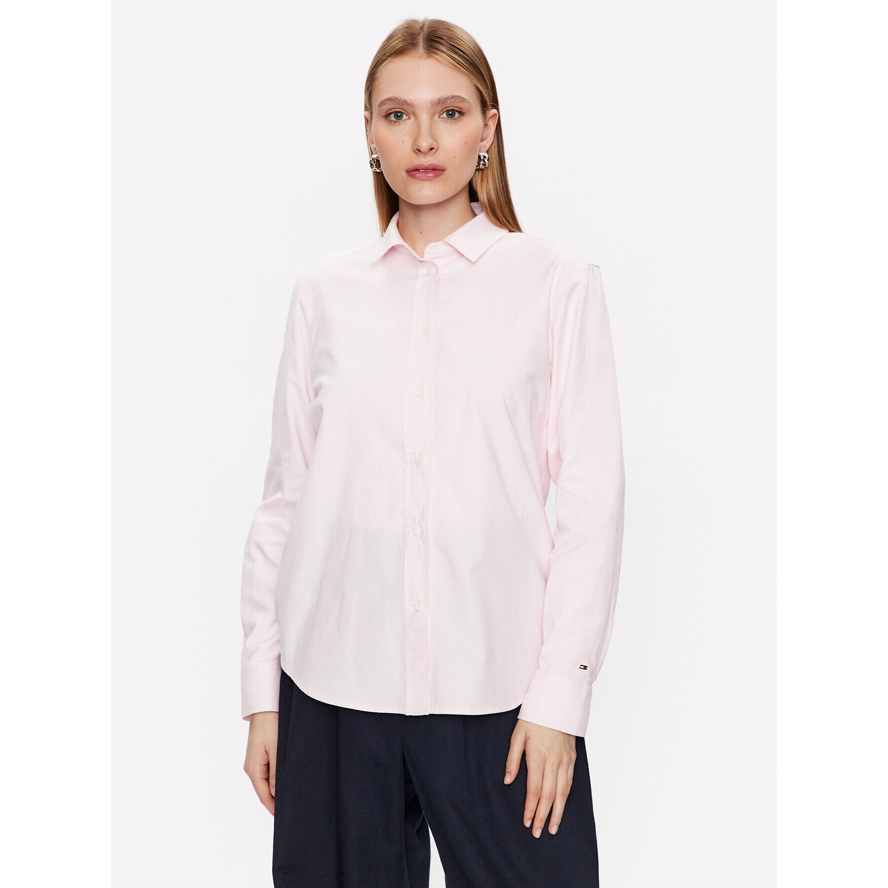 Tommy Hilfiger Cămașă Oxford WW0WW37989 Roz Relaxed Fit - Pled.ro