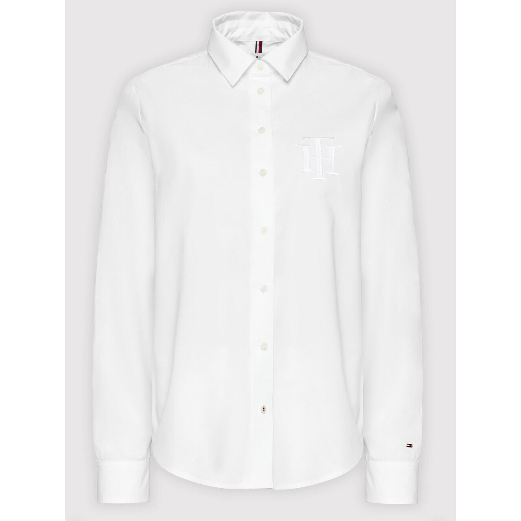 Tommy Hilfiger Cămașă Pop Emb WW0WW32369 Alb Relaxed Fit - Pled.ro