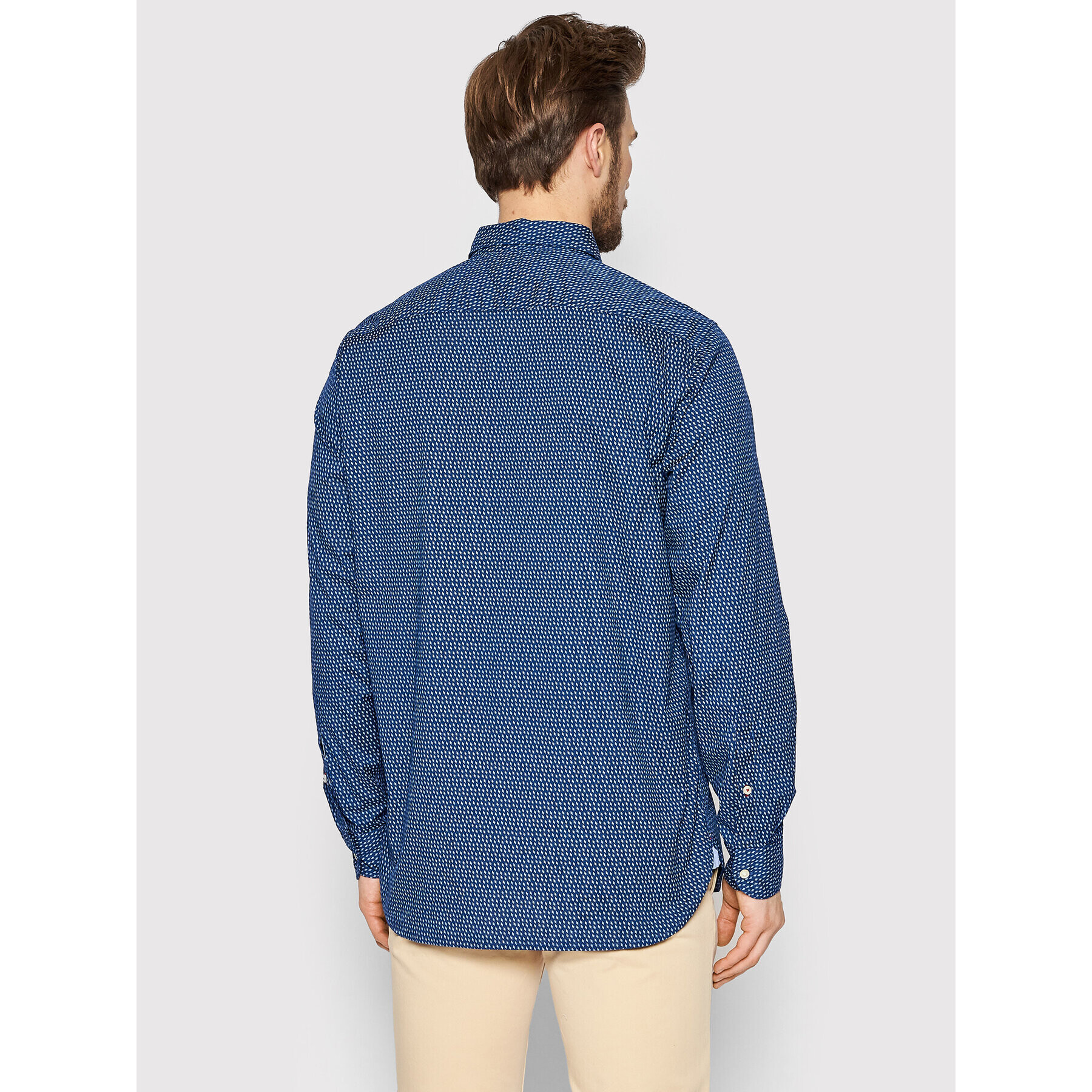 Tommy Hilfiger Cămașă Soft Micro Print MW0MW23119 Bleumarin Regular Fit - Pled.ro