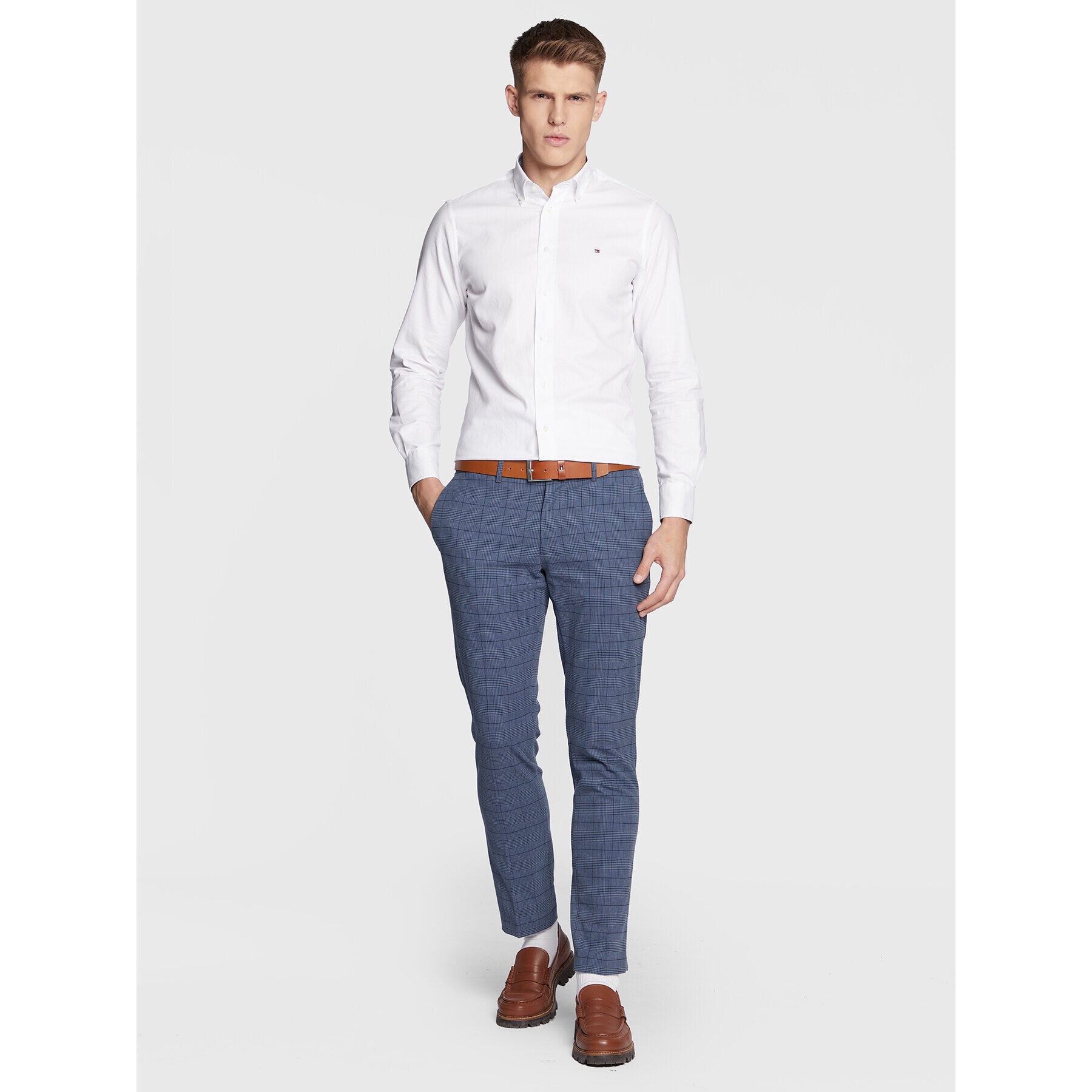 Tommy Hilfiger Cămașă Solid Oxford MW0MW29143 Alb Regular Fit - Pled.ro