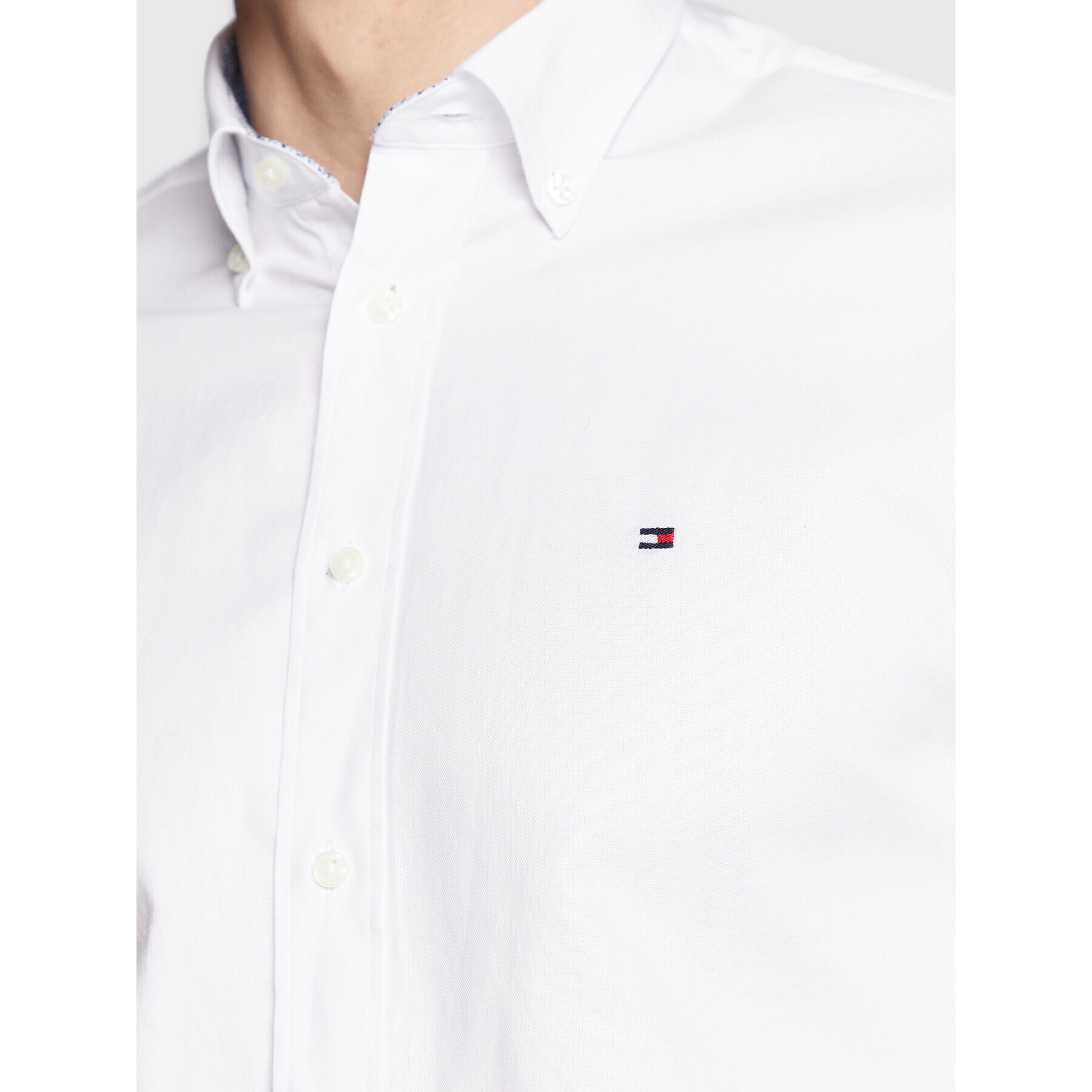 Tommy Hilfiger Cămașă Solid Oxford MW0MW29143 Alb Regular Fit - Pled.ro