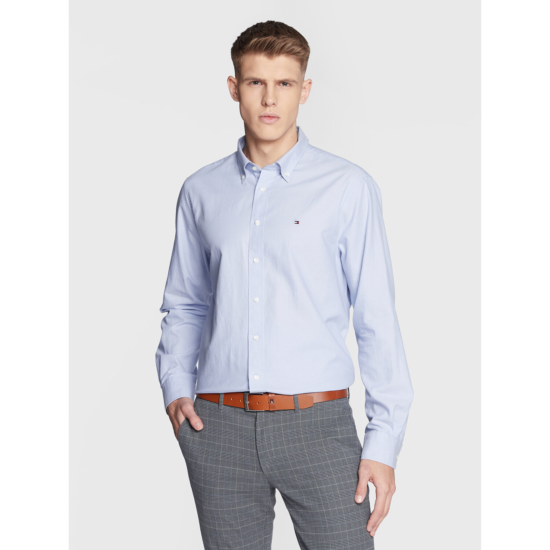 Tommy Hilfiger Cămașă Solid Oxford MW0MW29143 Albastru Regular Fit - Pled.ro