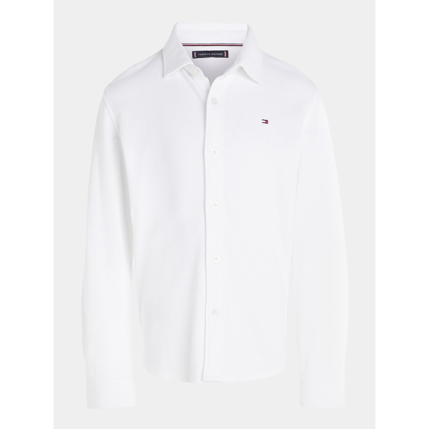 Tommy Hilfiger Cămașă Solid Waffle KB0KB08308 M Alb Regular Fit - Pled.ro