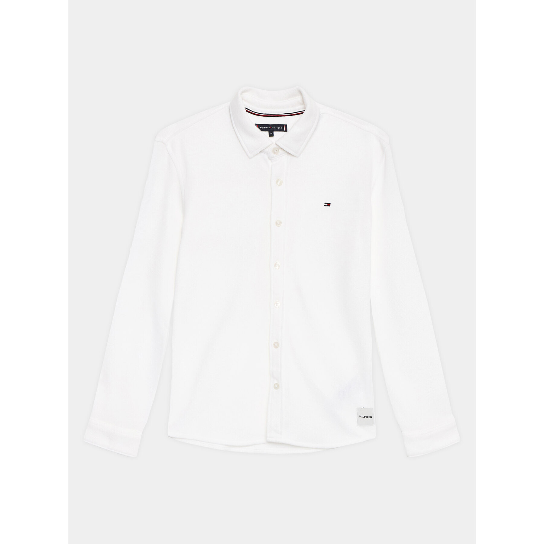 Tommy Hilfiger Cămașă Solid Waffle KB0KB08308 M Alb Regular Fit - Pled.ro