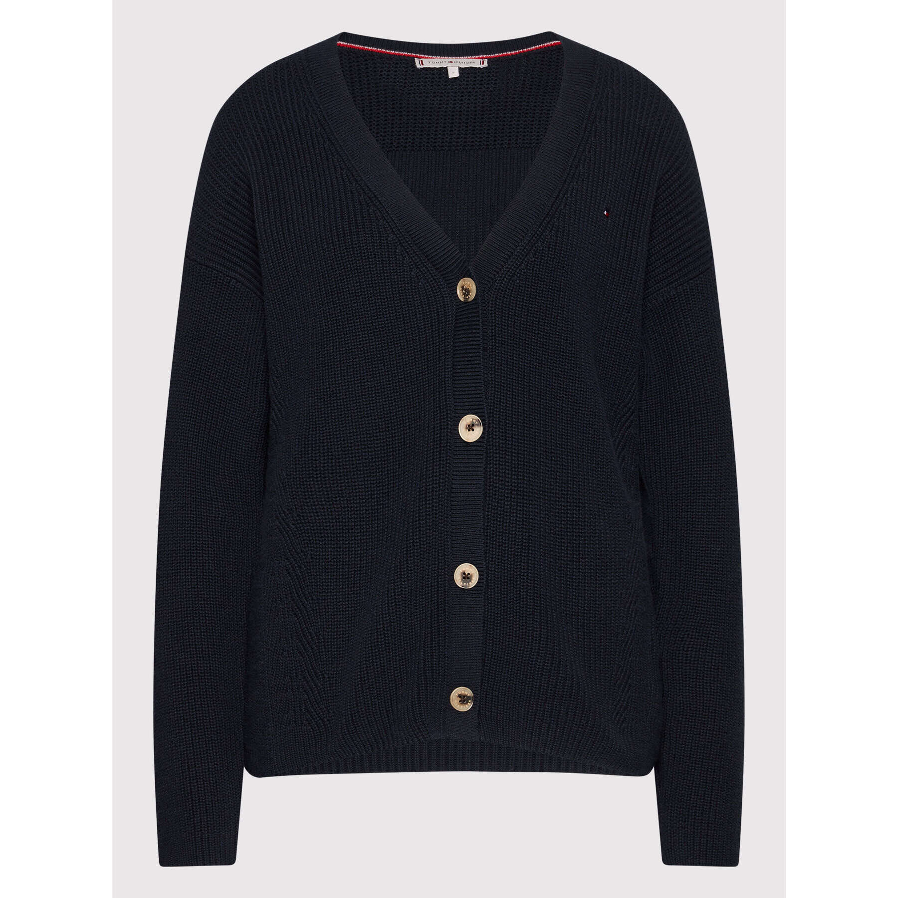 Tommy Hilfiger Cardigan Hayana WW0WW32519 Bleumarin Loose Fit - Pled.ro