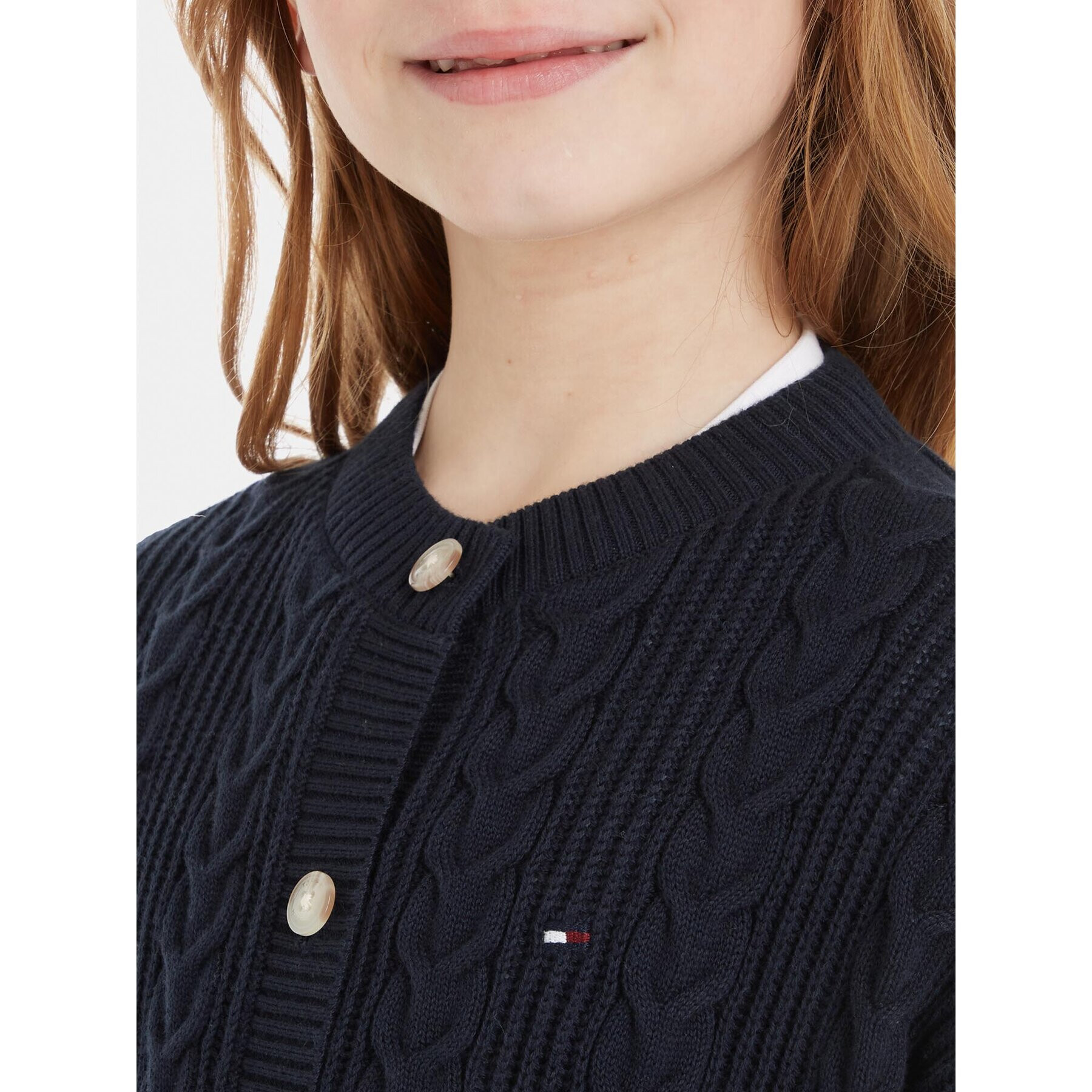 Tommy Hilfiger Cardigan KG0KG07628 Bleumarin Regular Fit - Pled.ro