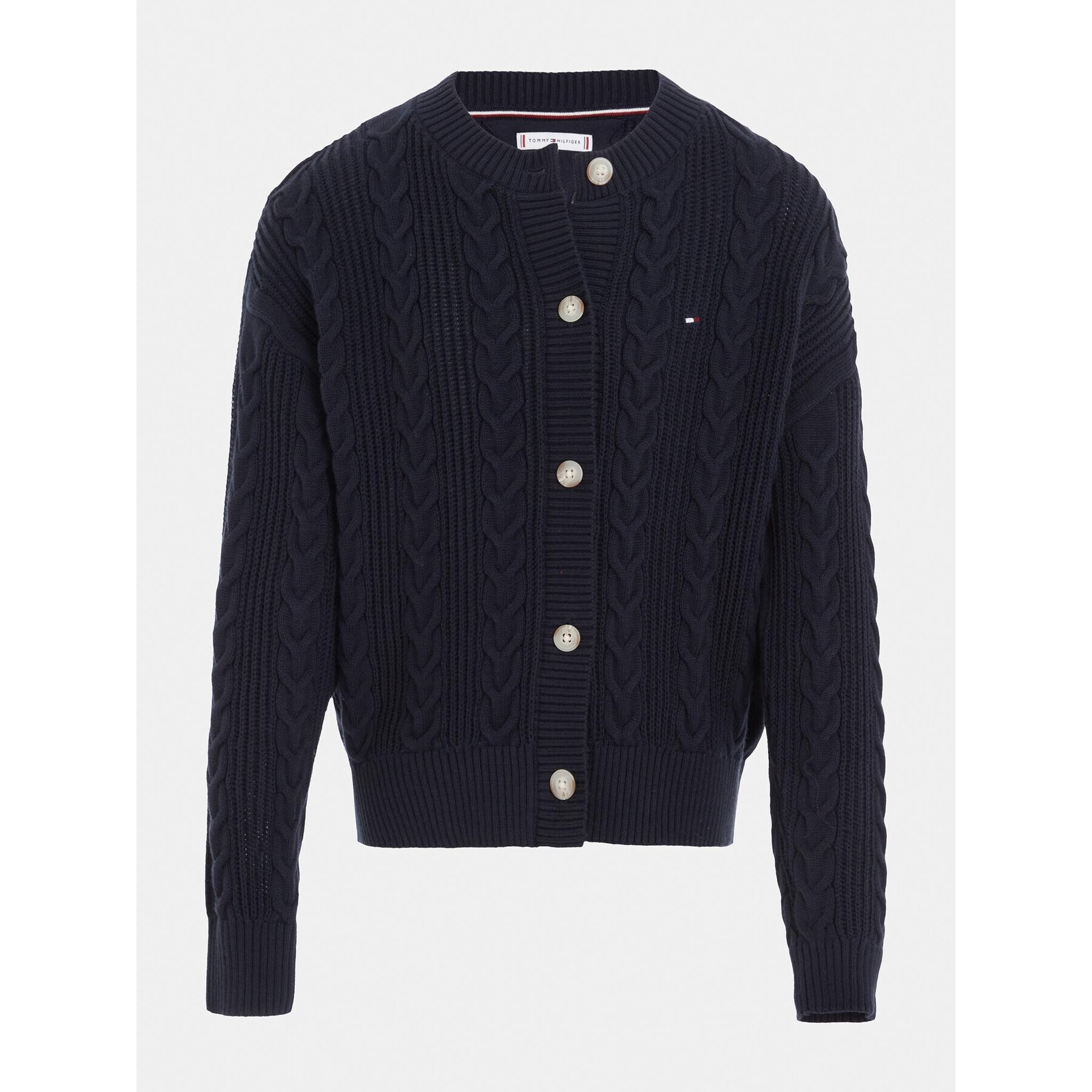 Tommy Hilfiger Cardigan KG0KG07628 Bleumarin Regular Fit - Pled.ro