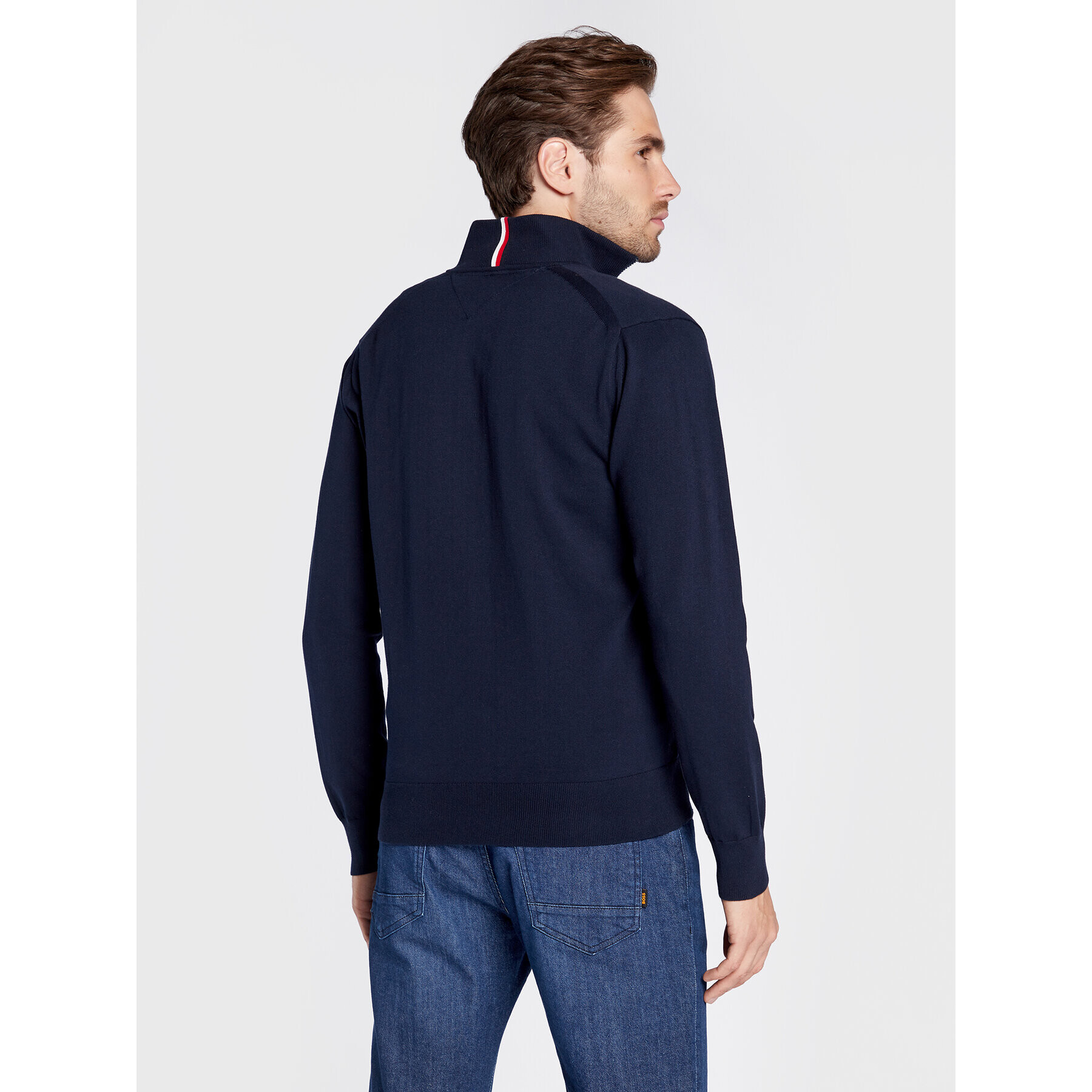 Tommy Hilfiger Cardigan MW0MW22747 Bleumarin Regular Fit - Pled.ro