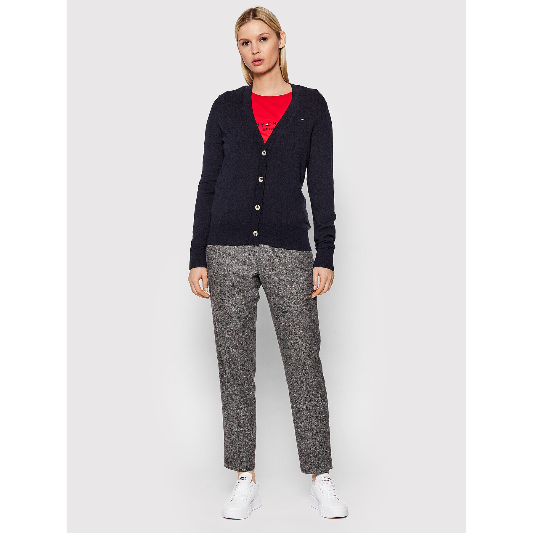 Tommy Hilfiger Cardigan WW0WW31600 Bleumarin Regular Fit - Pled.ro