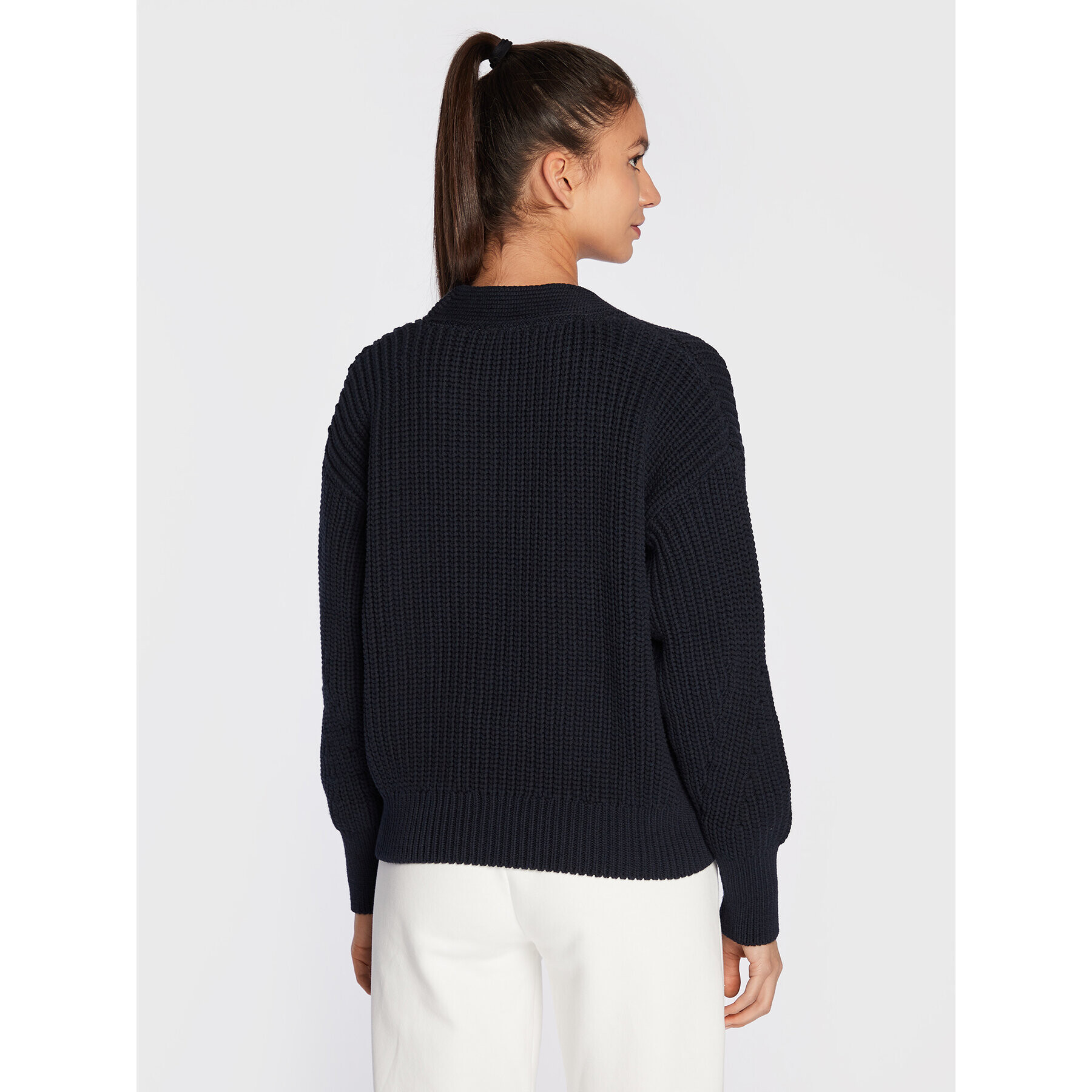 Tommy Hilfiger Cardigan WW0WW35878 Bleumarin Relaxed Fit - Pled.ro