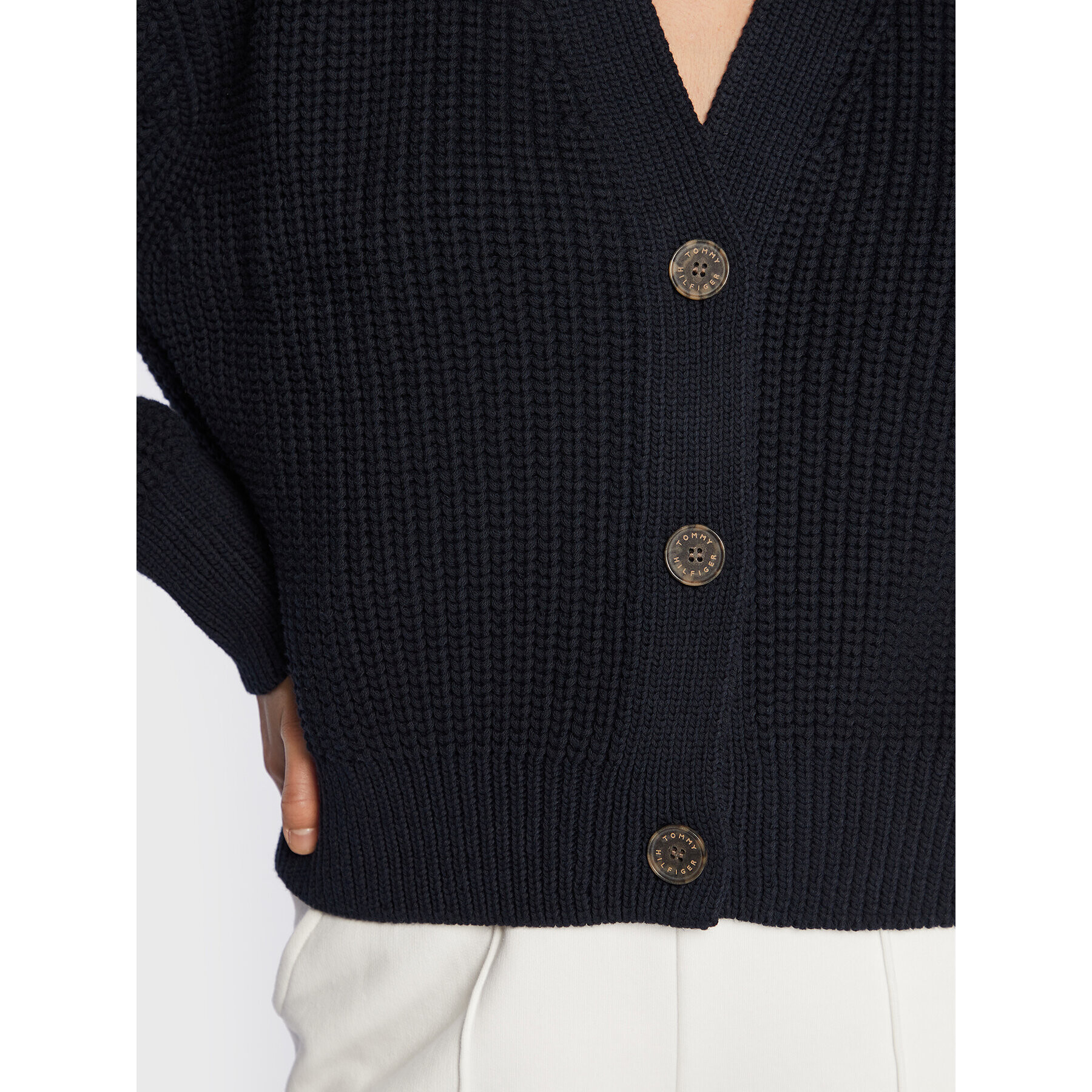 Tommy Hilfiger Cardigan WW0WW35878 Bleumarin Relaxed Fit - Pled.ro