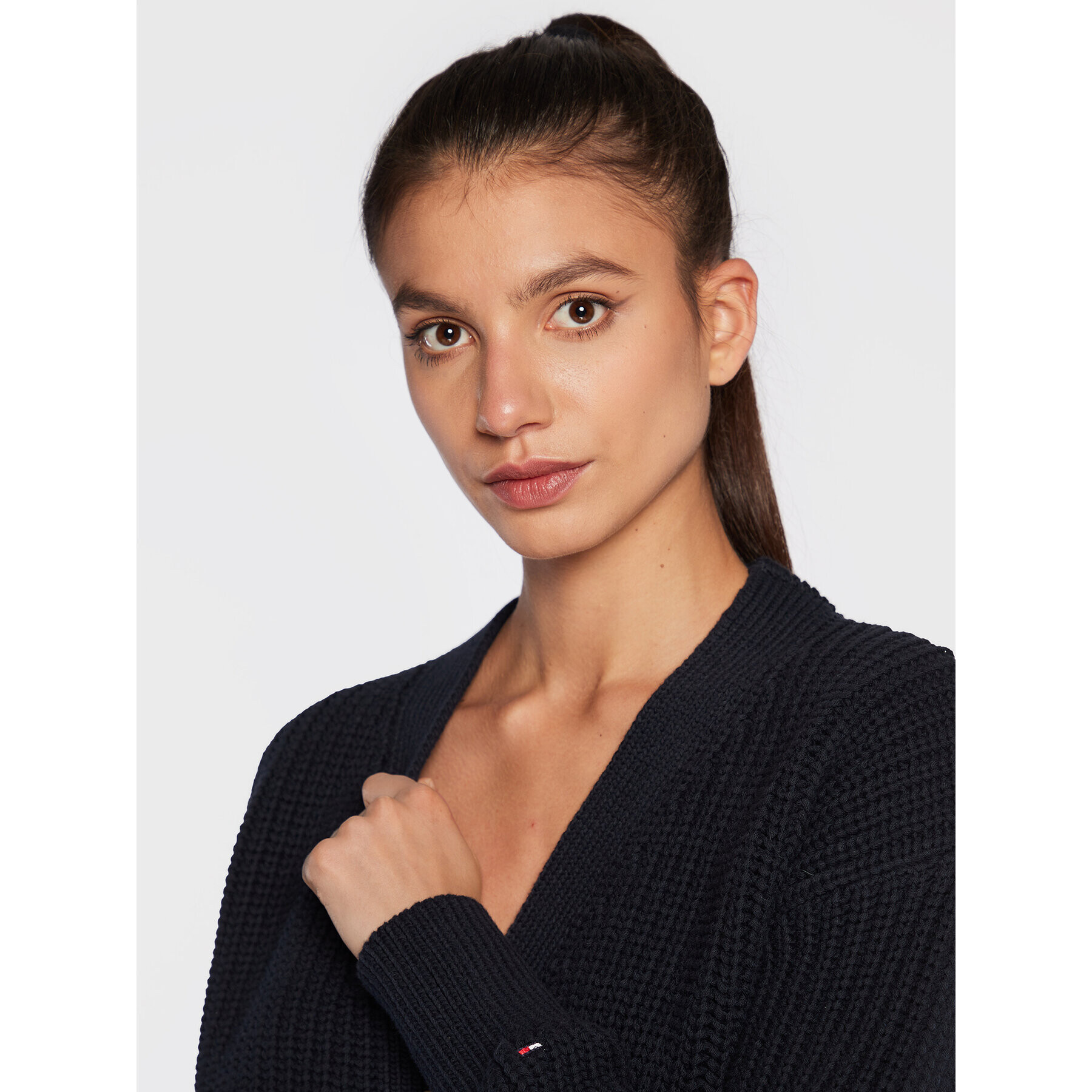 Tommy Hilfiger Cardigan WW0WW35878 Bleumarin Relaxed Fit - Pled.ro