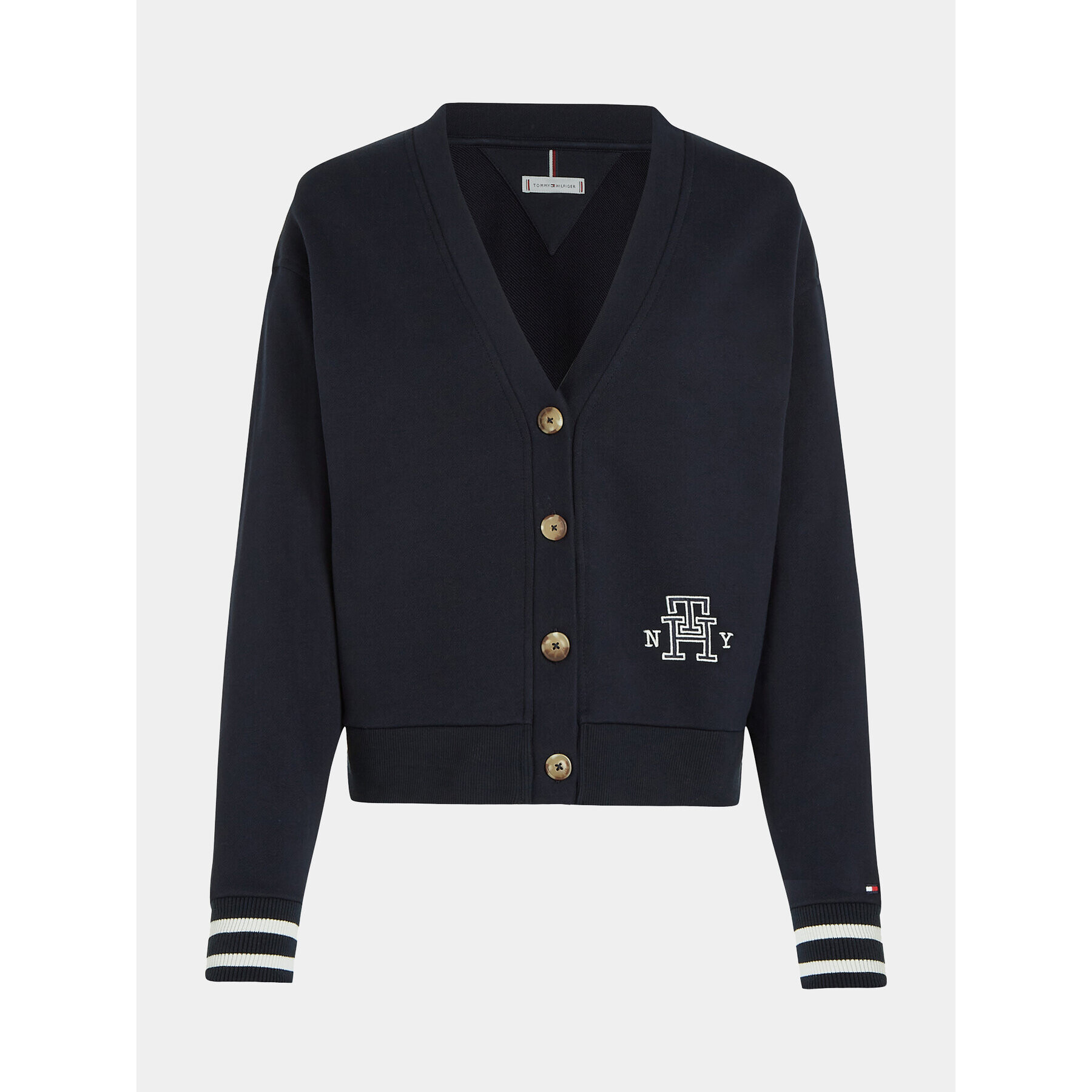 Tommy Hilfiger Cardigan WW0WW39141 Bleumarin Regular Fit - Pled.ro