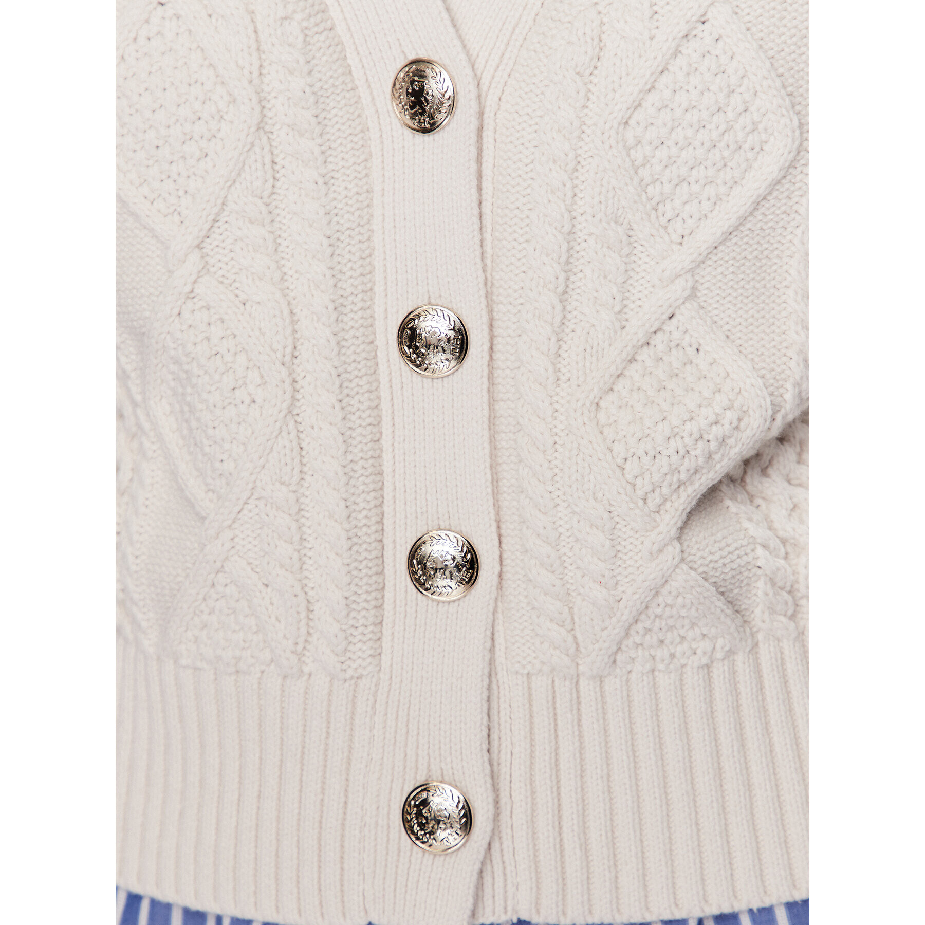 Tommy Hilfiger Cardigan WW0WW39224 Écru Relaxed Fit - Pled.ro