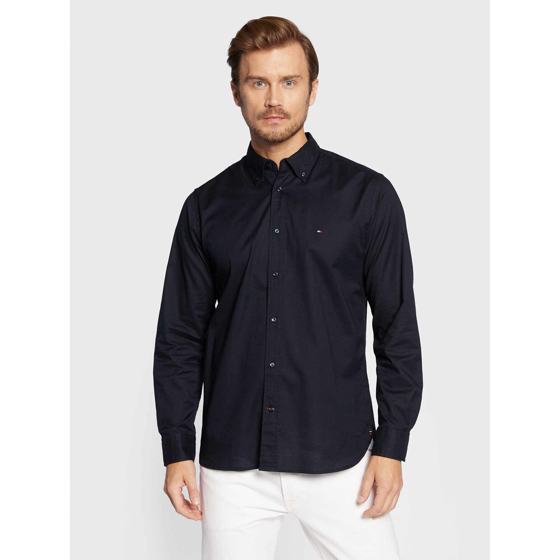 Tommy Hilfiger Cămașă Core Flex Poplin MW0MW25035 Bleumarin Regular Fit - Pled.ro